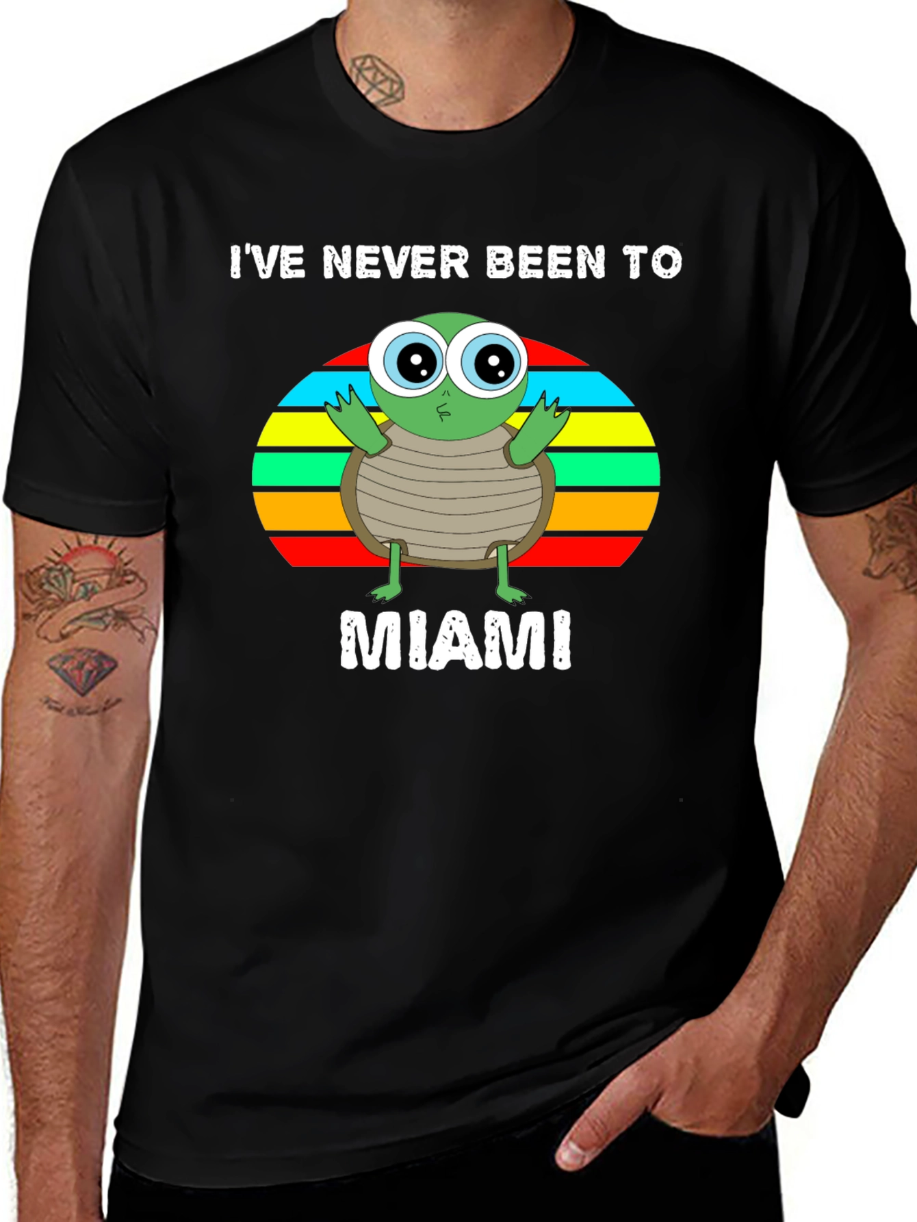 Ive Never Been To Miami Turtle Graphic T-Shirt