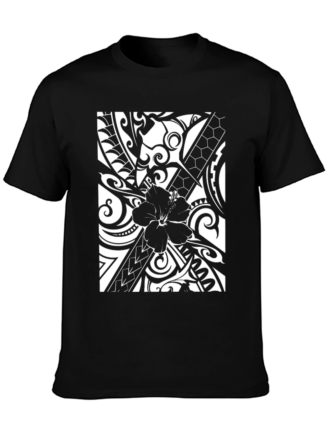 Hibiscus Tribal Print Graphic Tee