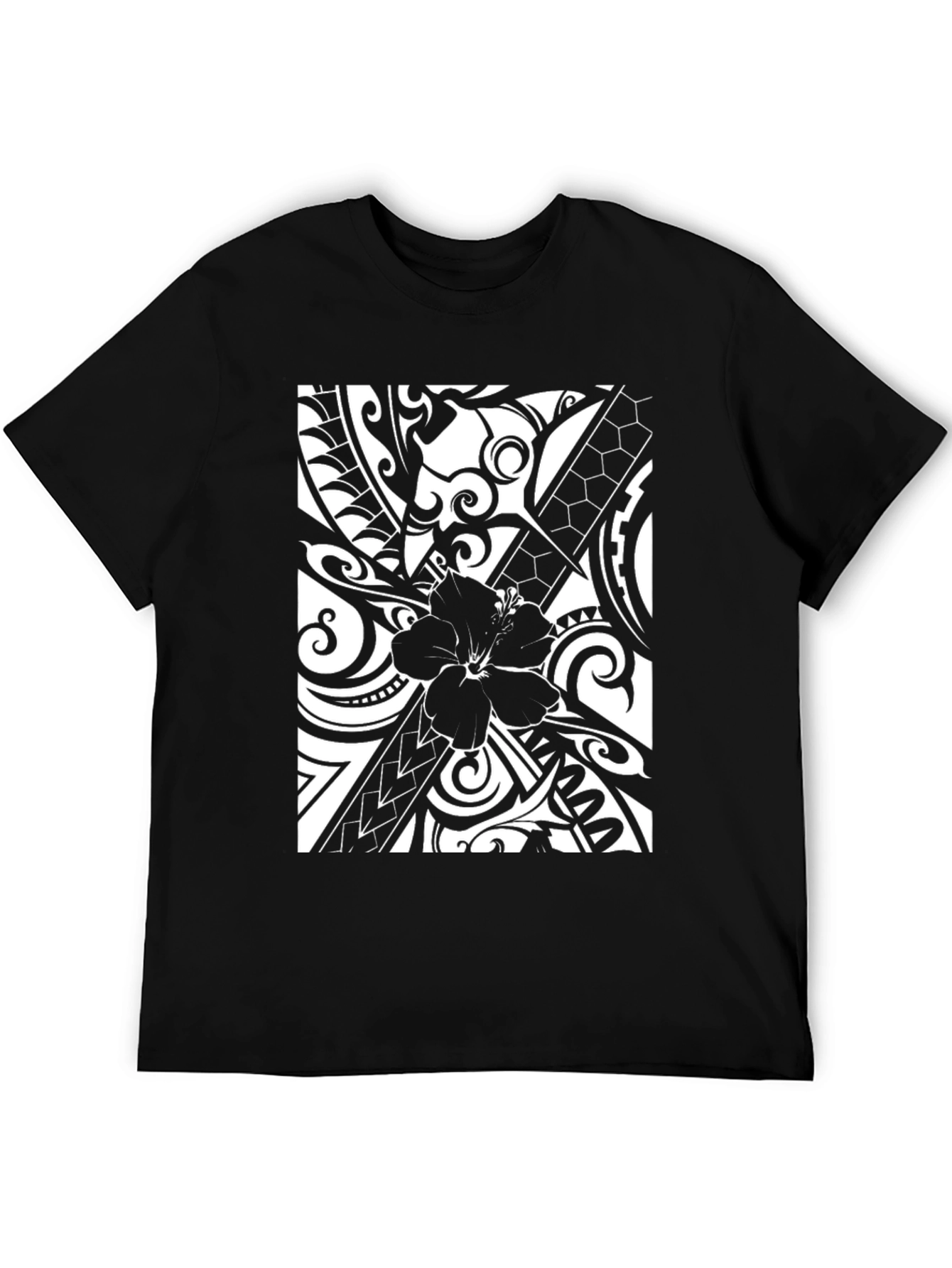 Hibiscus Tribal Print Graphic Tee