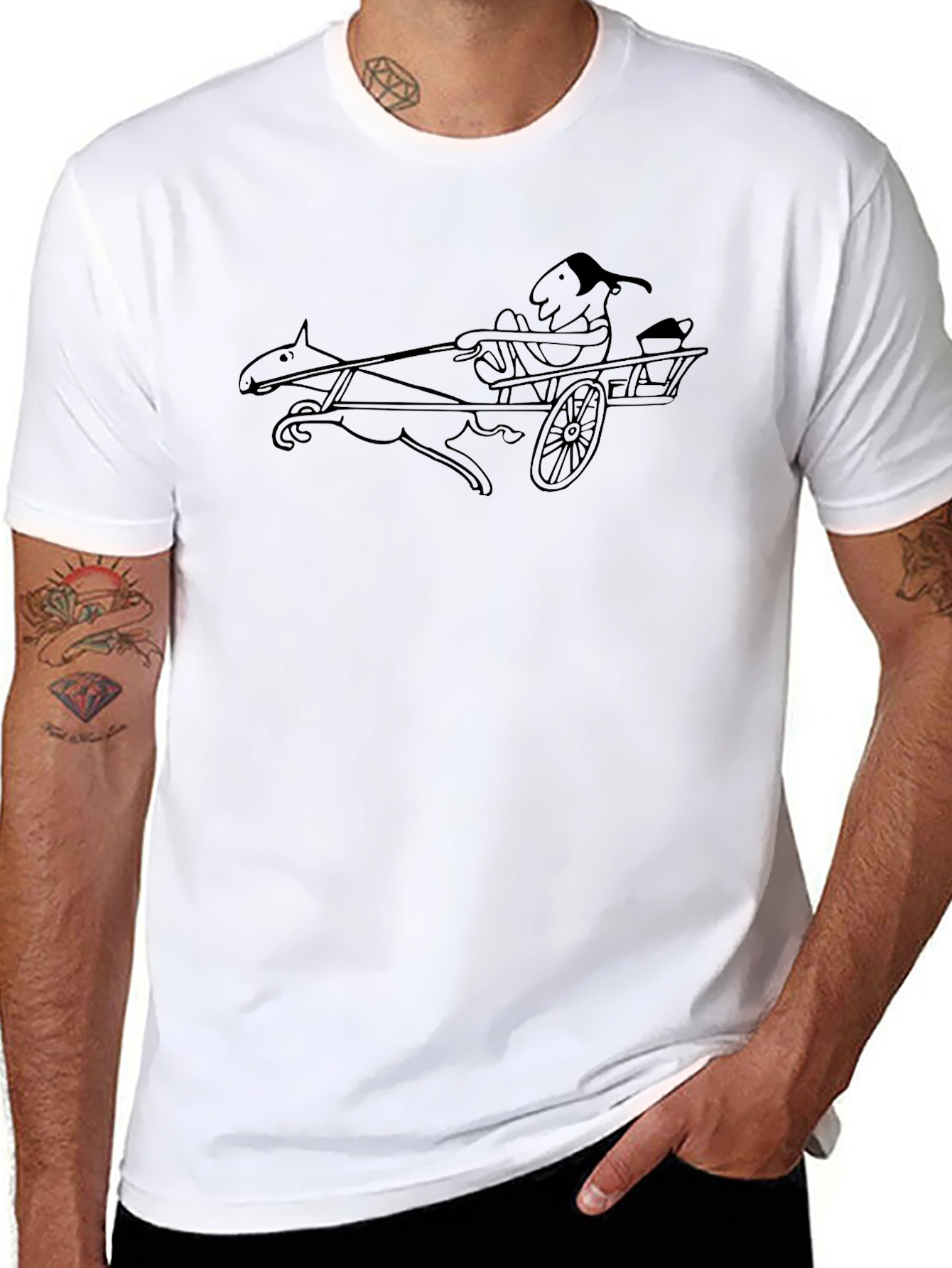 Horse-Drawn Cart Graphic T-Shirt