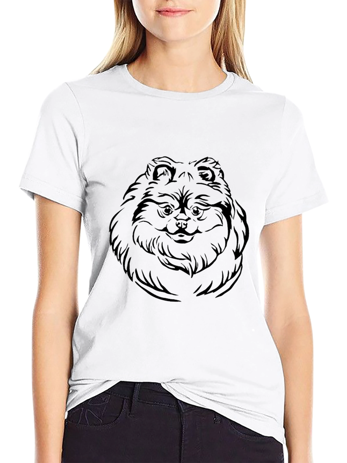 Pomeranian Dog Graphic Black T-Shirt