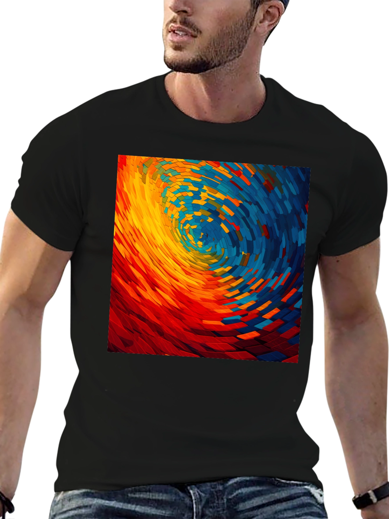 Abstract Swirl Graphic T-Shirt - Modern Art Tee