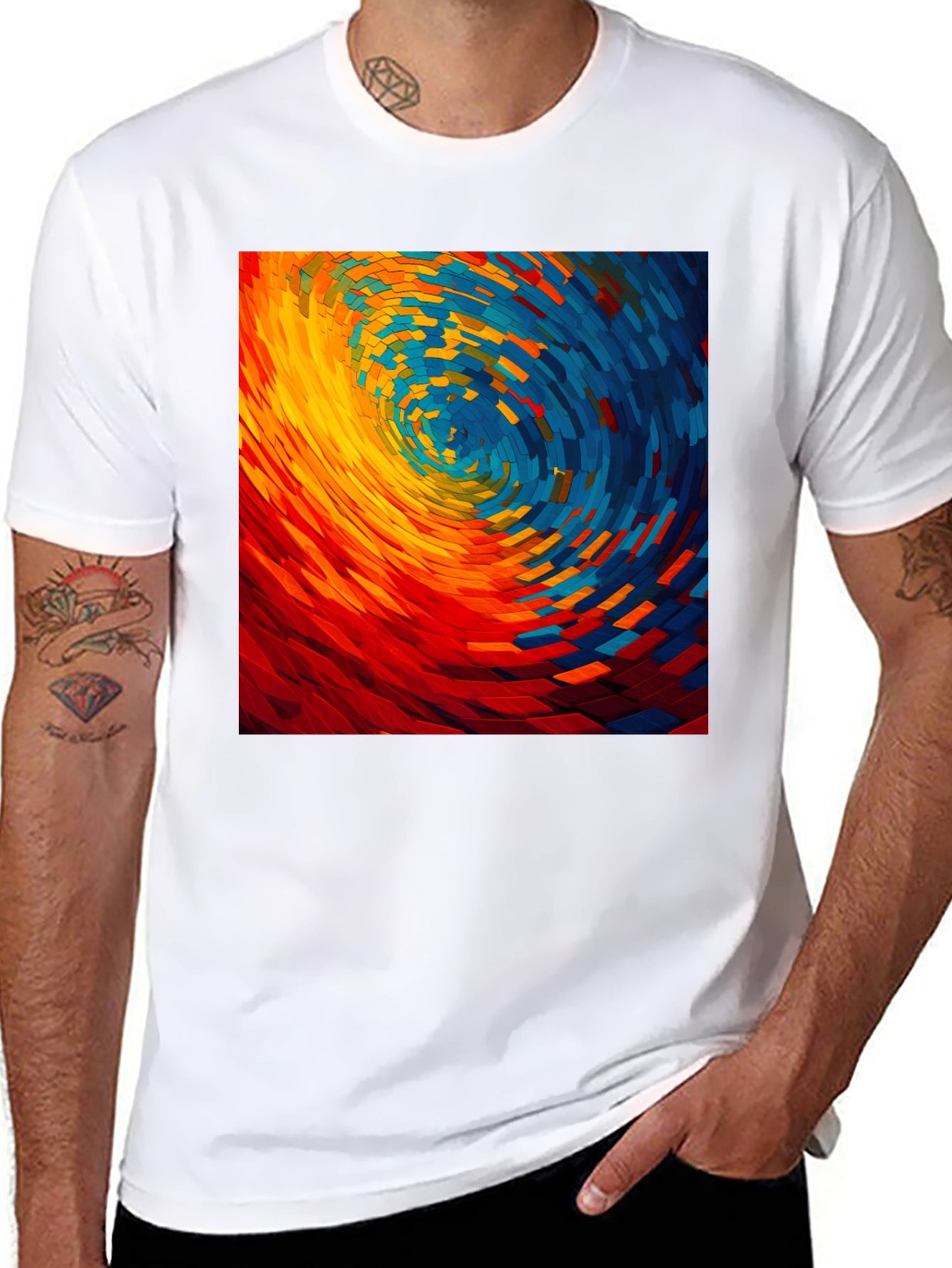 Abstract Swirl Graphic T-Shirt - Modern Art Tee