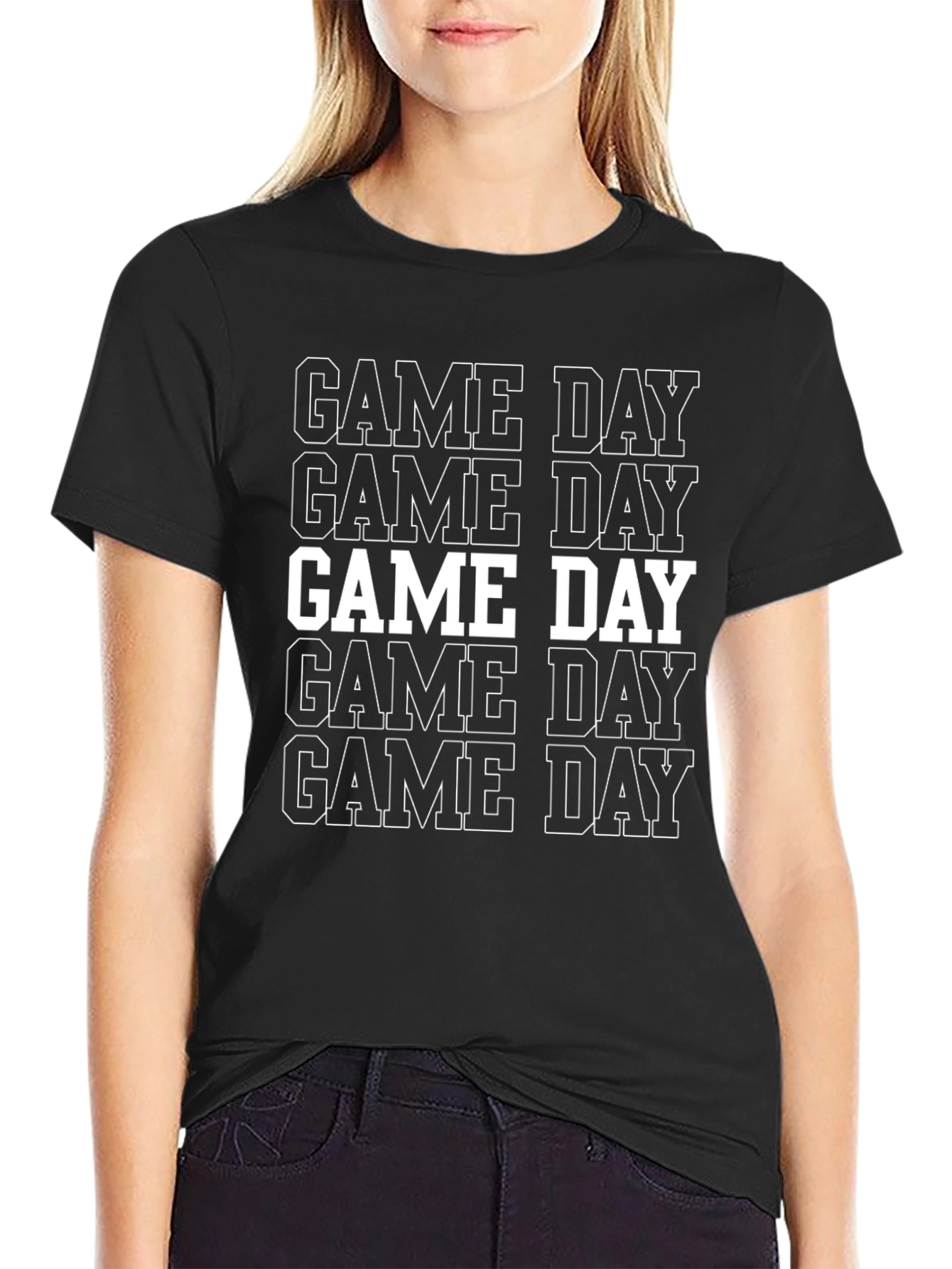 Game Day Black Graphic T-Shirt
