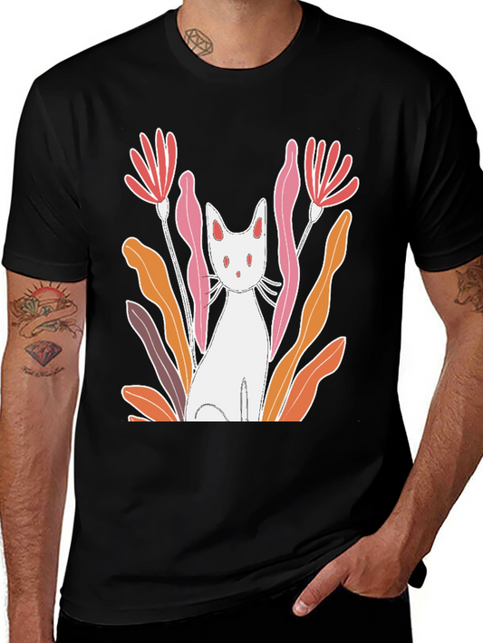Cat & Flowers Graphic Tee