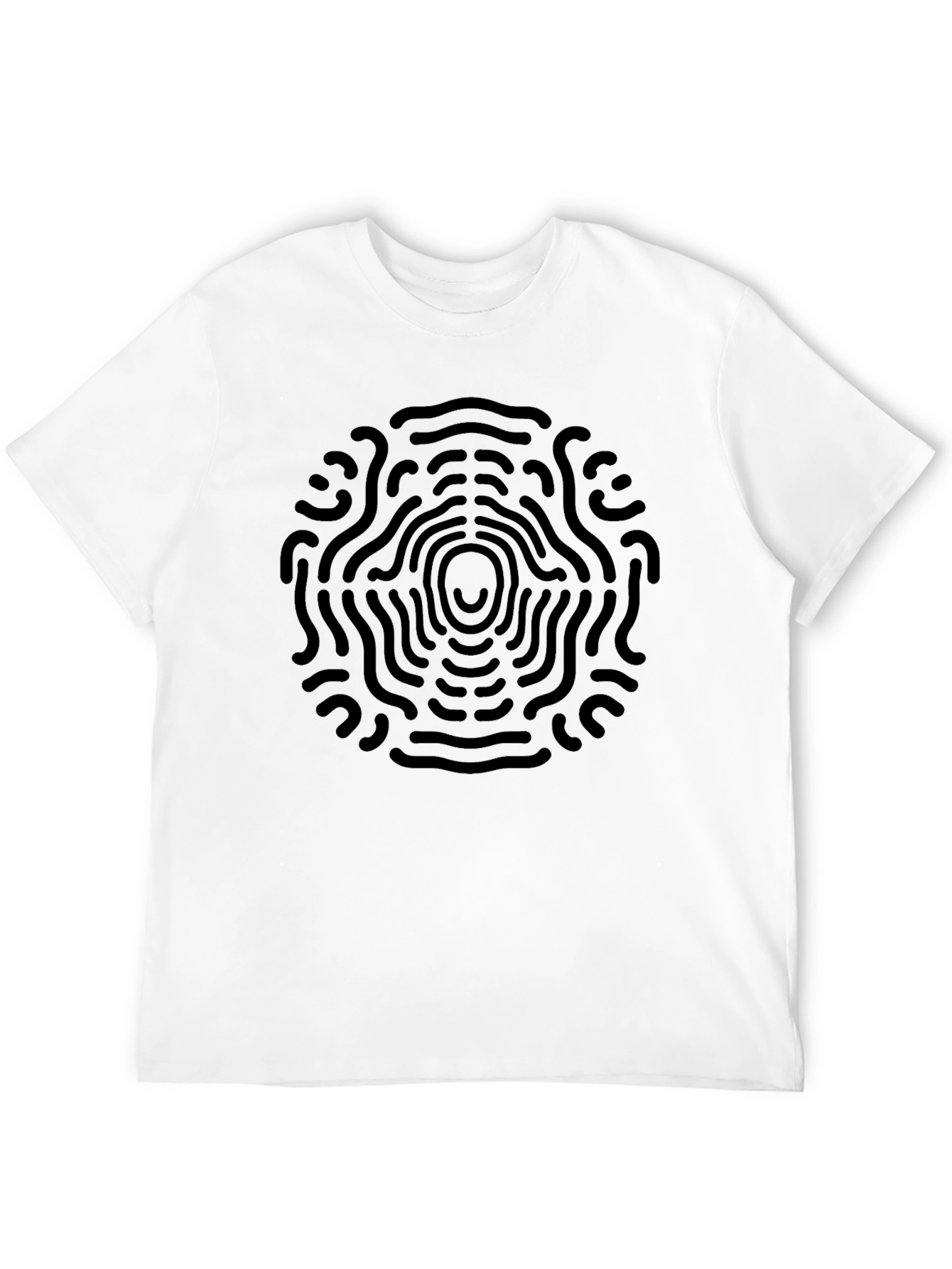 Abstract Circular Design Black T-Shirt