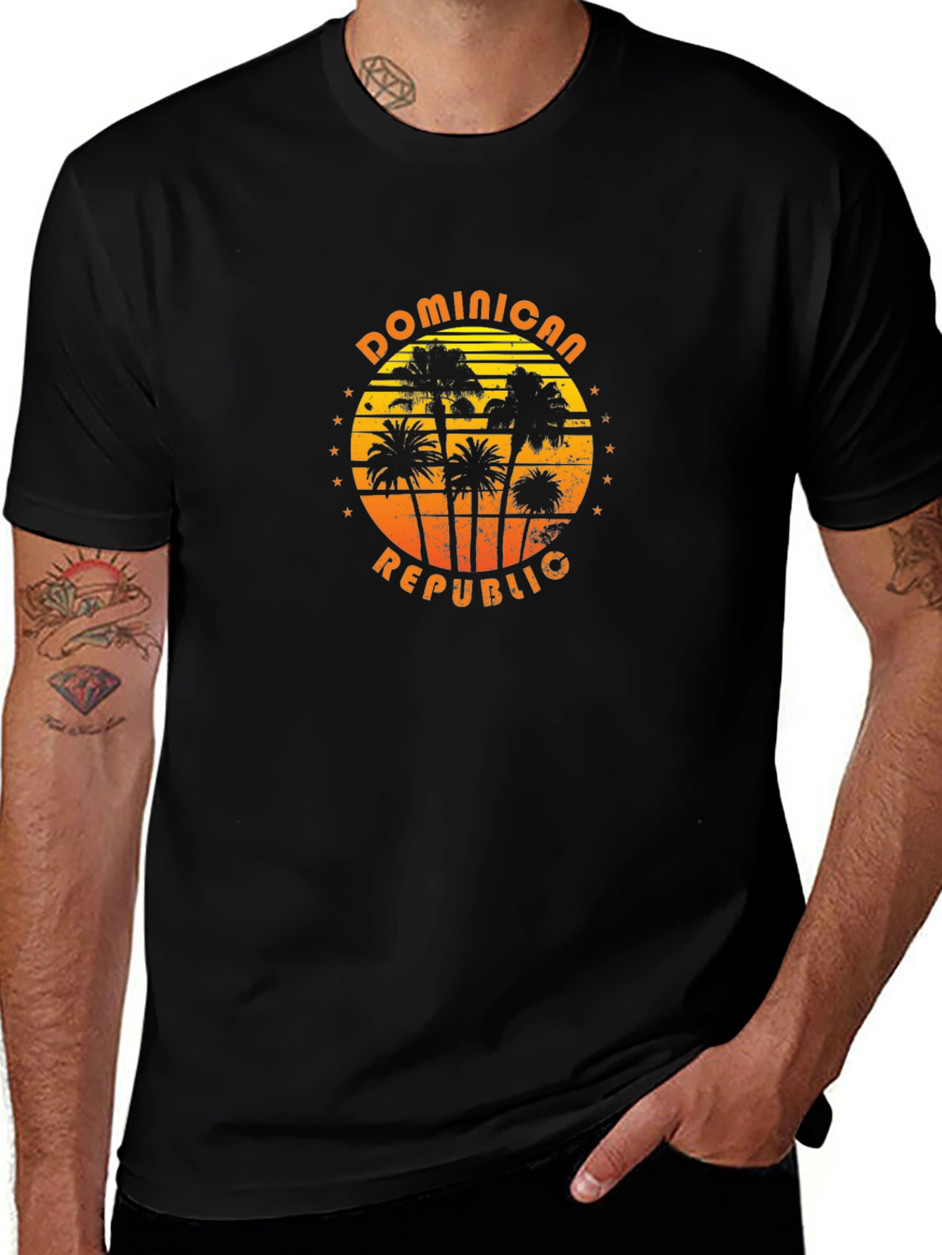 Dominican Republic Palm Tree Graphic T-Shirt