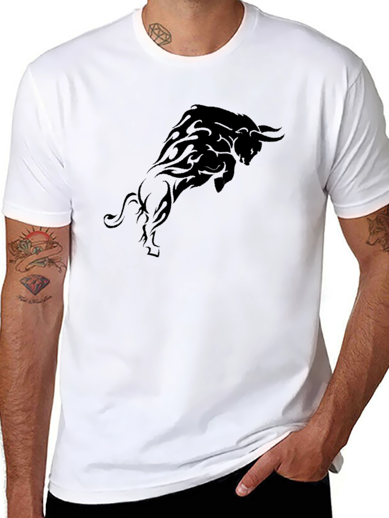 Black Bull Graphic T-Shirt - Bold Statement Tee