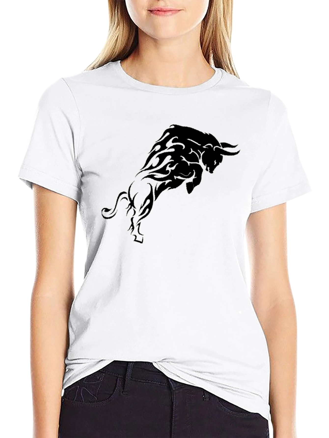 Black Bull Graphic T-Shirt - Bold Statement Tee