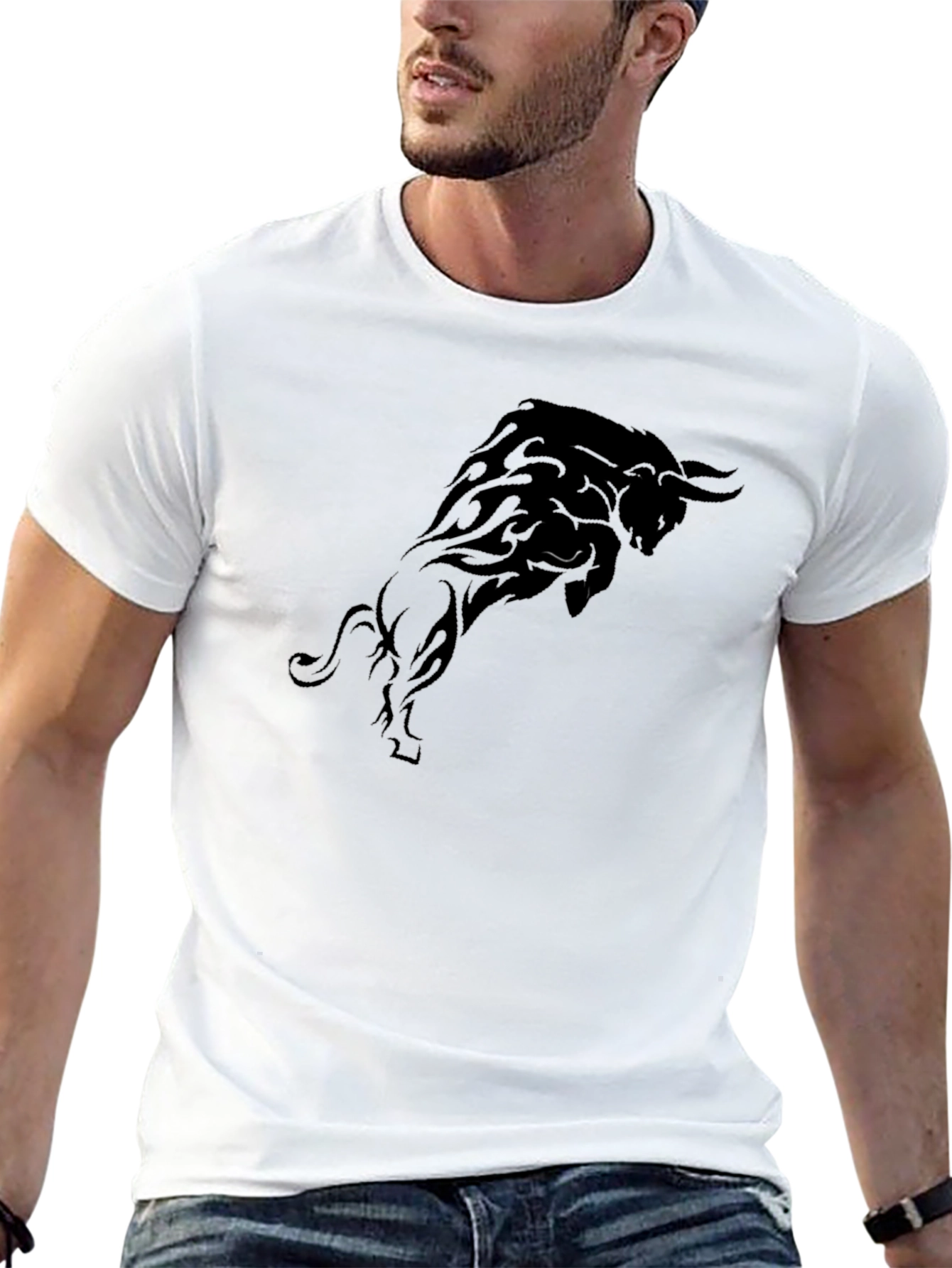 Black Bull Graphic T-Shirt - Bold Statement Tee