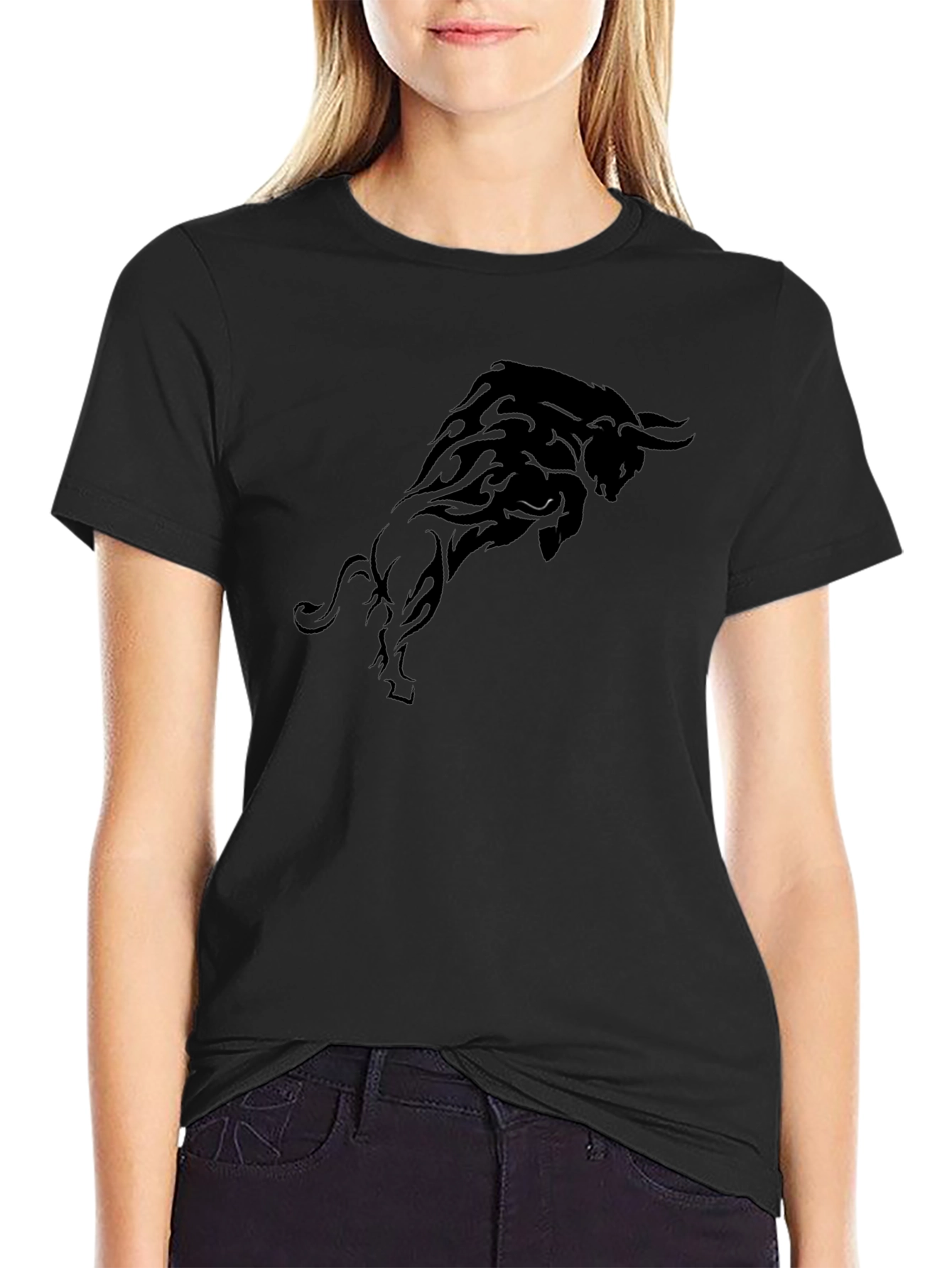 Black Bull Graphic T-Shirt - Bold Statement Tee