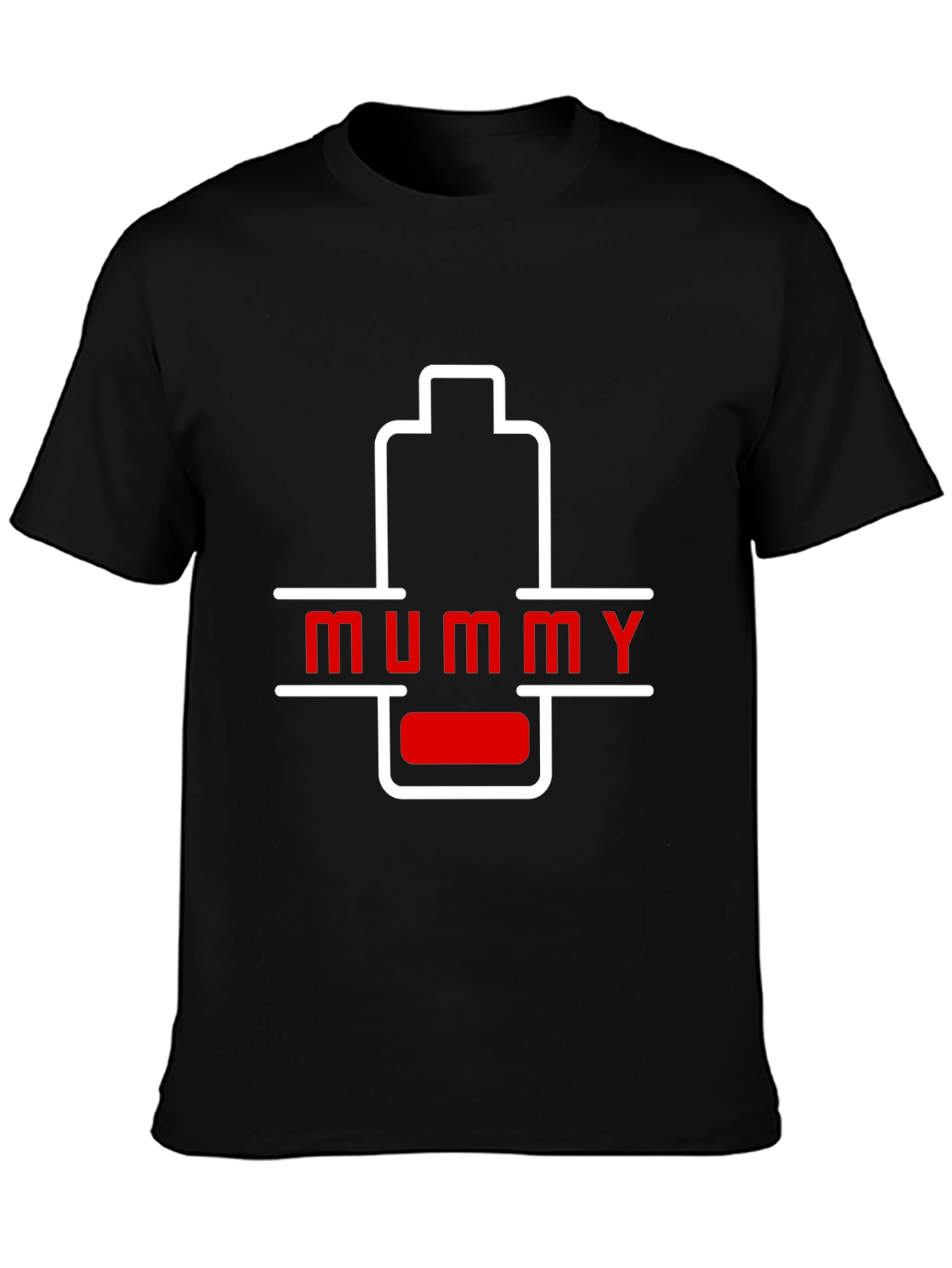 Mummy Low Battery Graphic T-Shirt - Unique Gift!