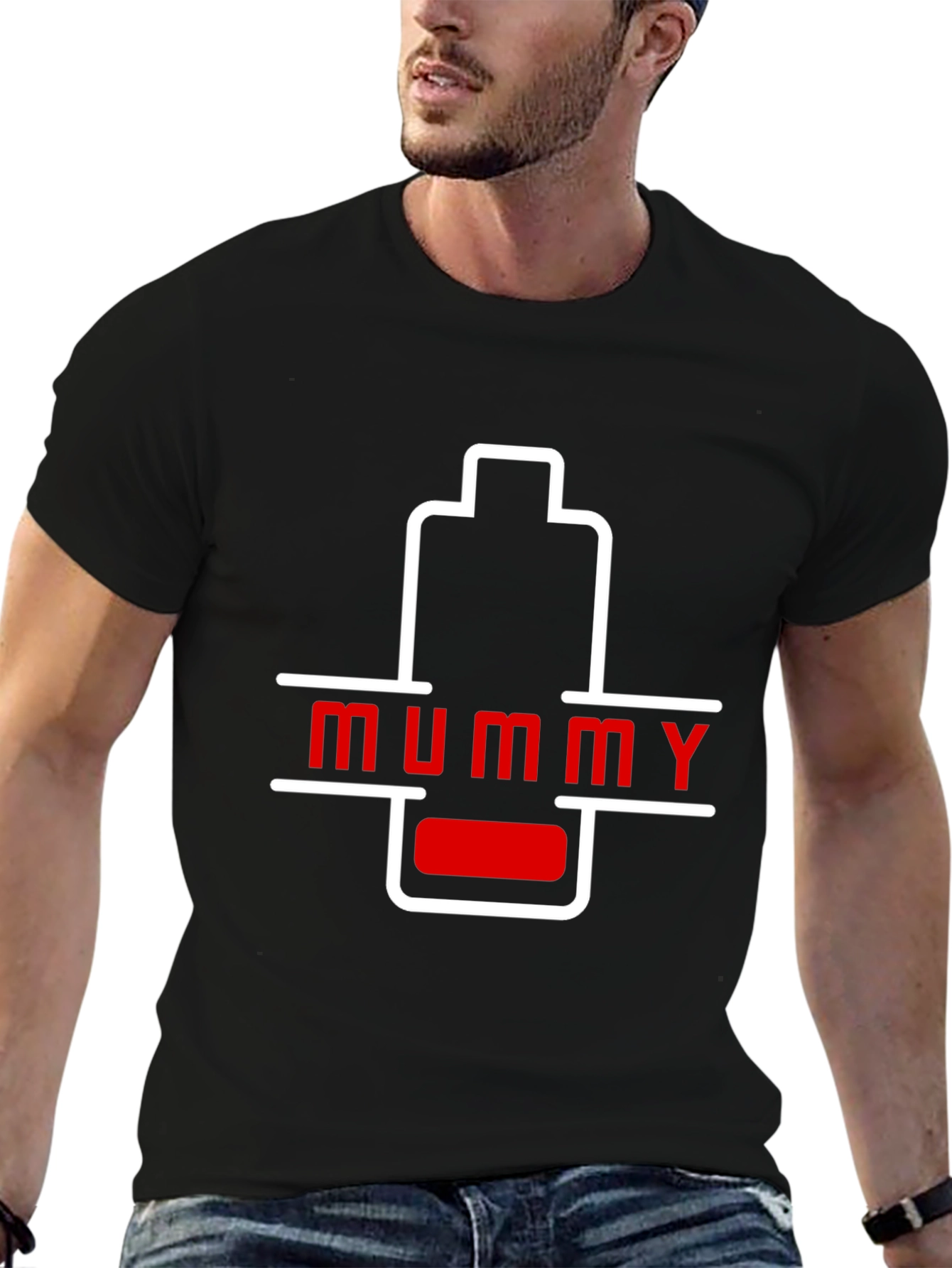 Mummy Low Battery Graphic T-Shirt - Unique Gift!