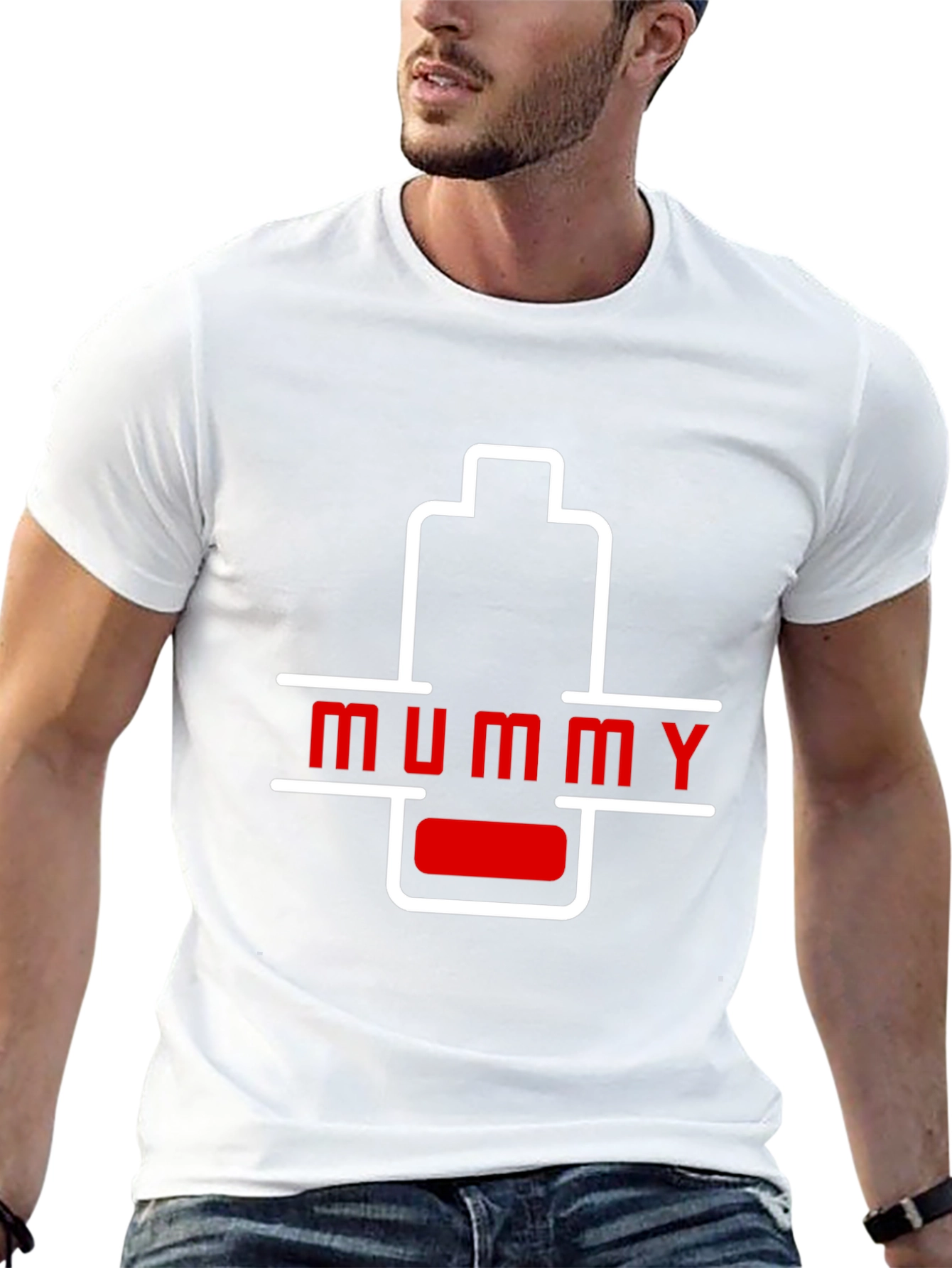Mummy Low Battery Graphic T-Shirt - Unique Gift!