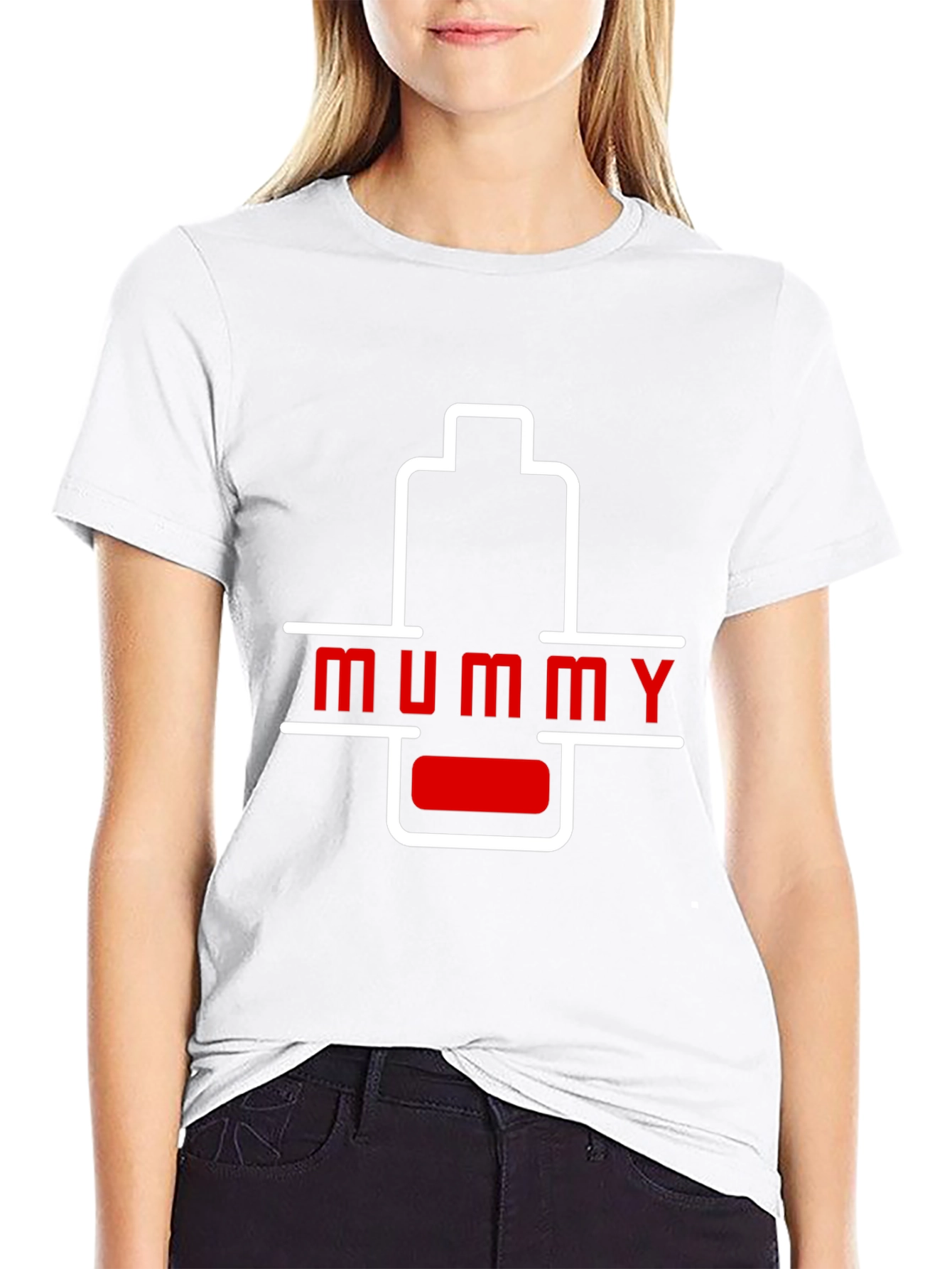 Mummy Low Battery Graphic T-Shirt - Unique Gift!