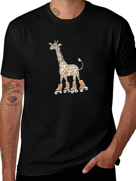 Giraffe on Roller Skates Graphic Tee