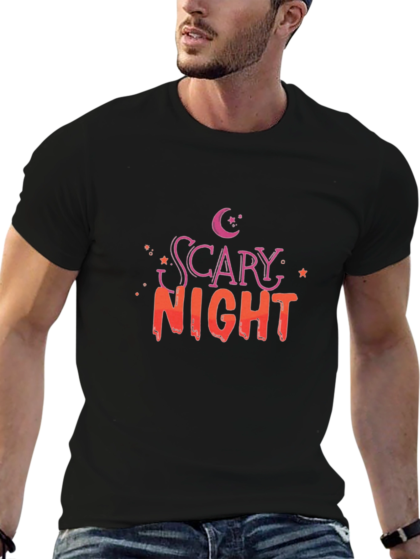 Scary Night Black Graphic Tee