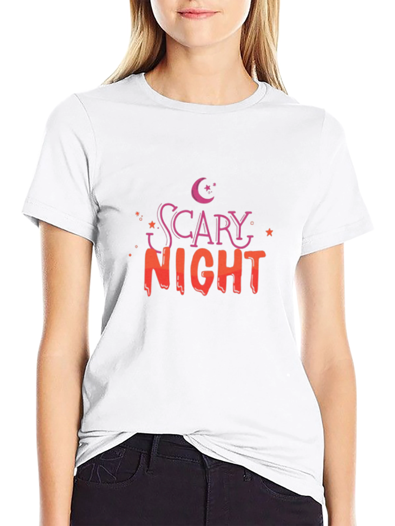 Scary Night Black Graphic Tee