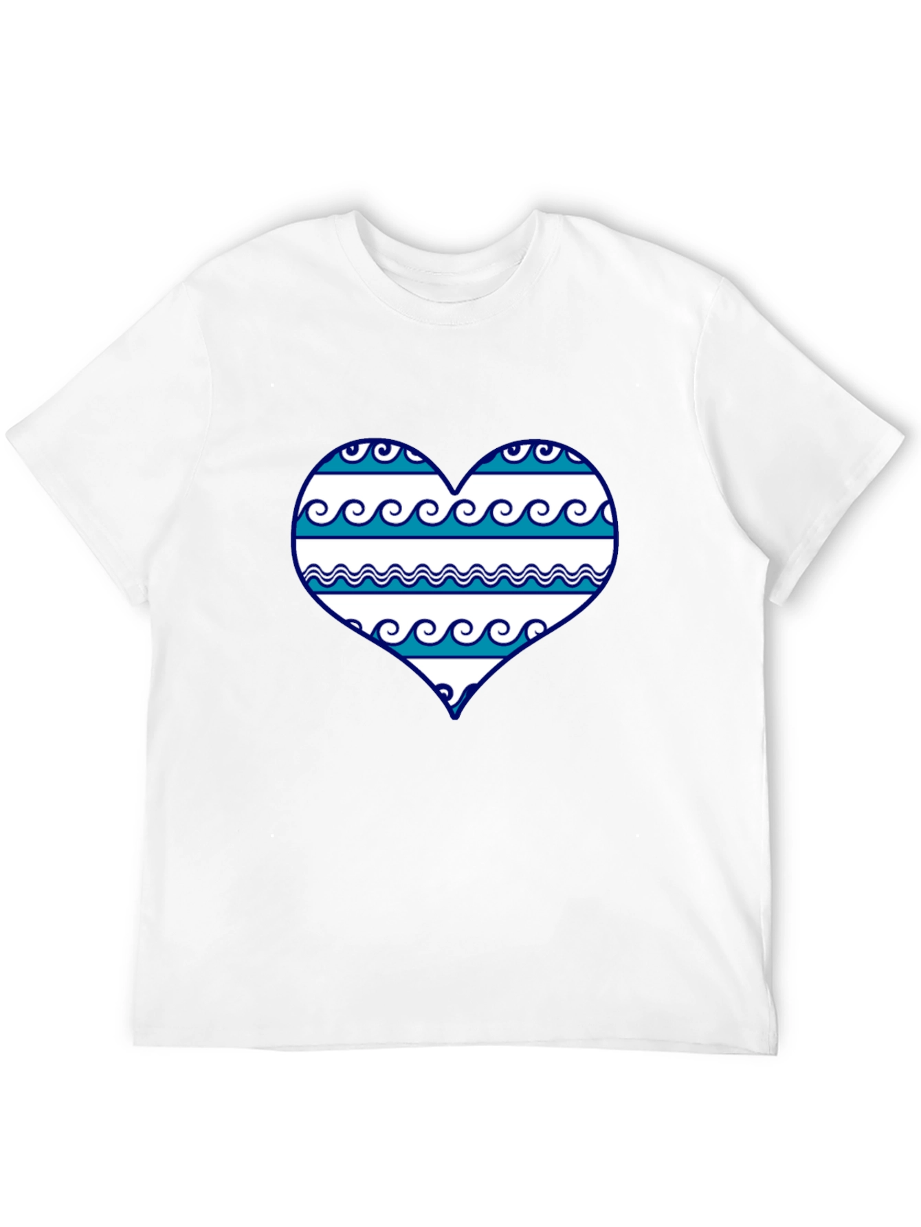 Wave Heart Tee - Beach Lovers Graphic T-Shirt
