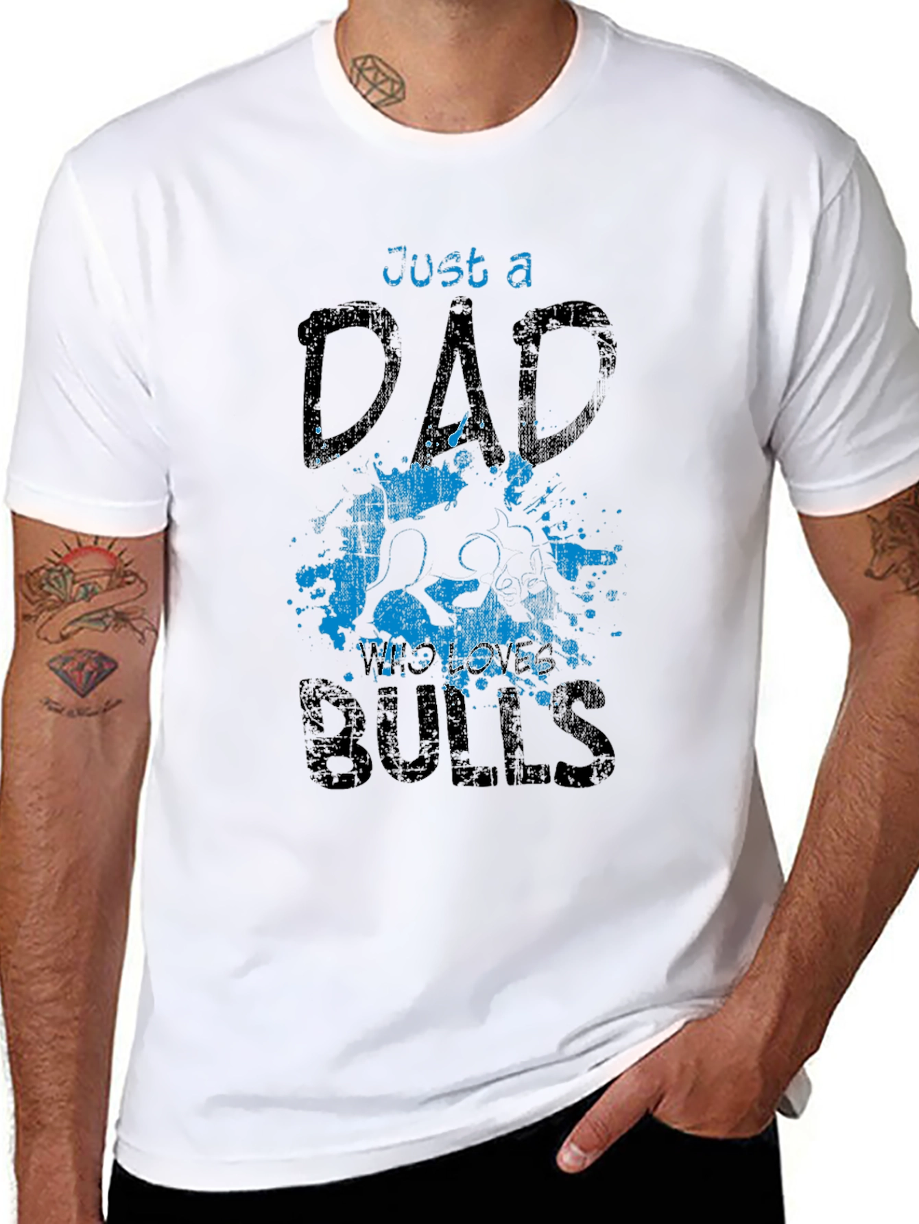 Just a Dad Who Loves Bulls T-Shirt
