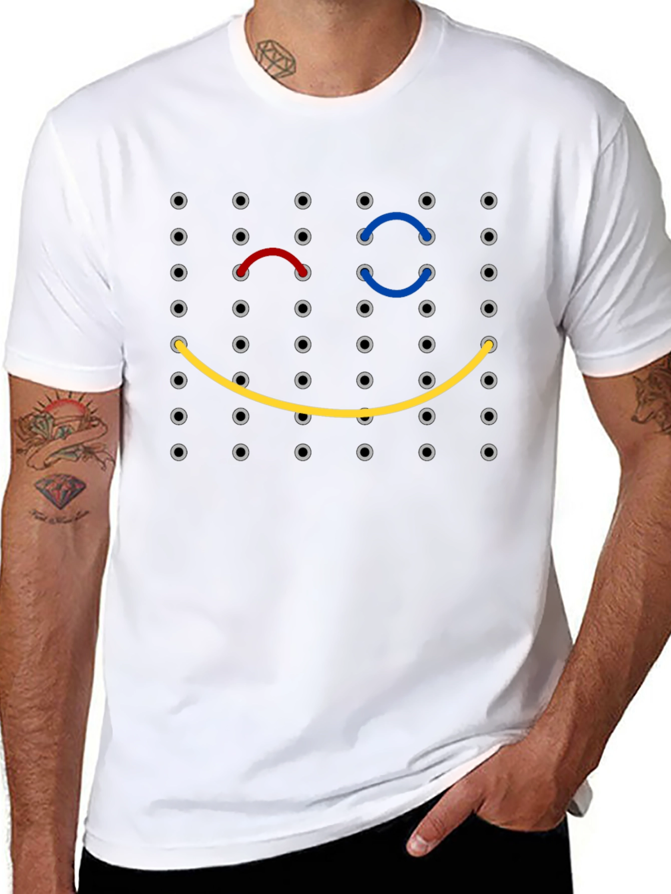Lace-Up Smiley Face T-Shirt - Unique Graphic Tee