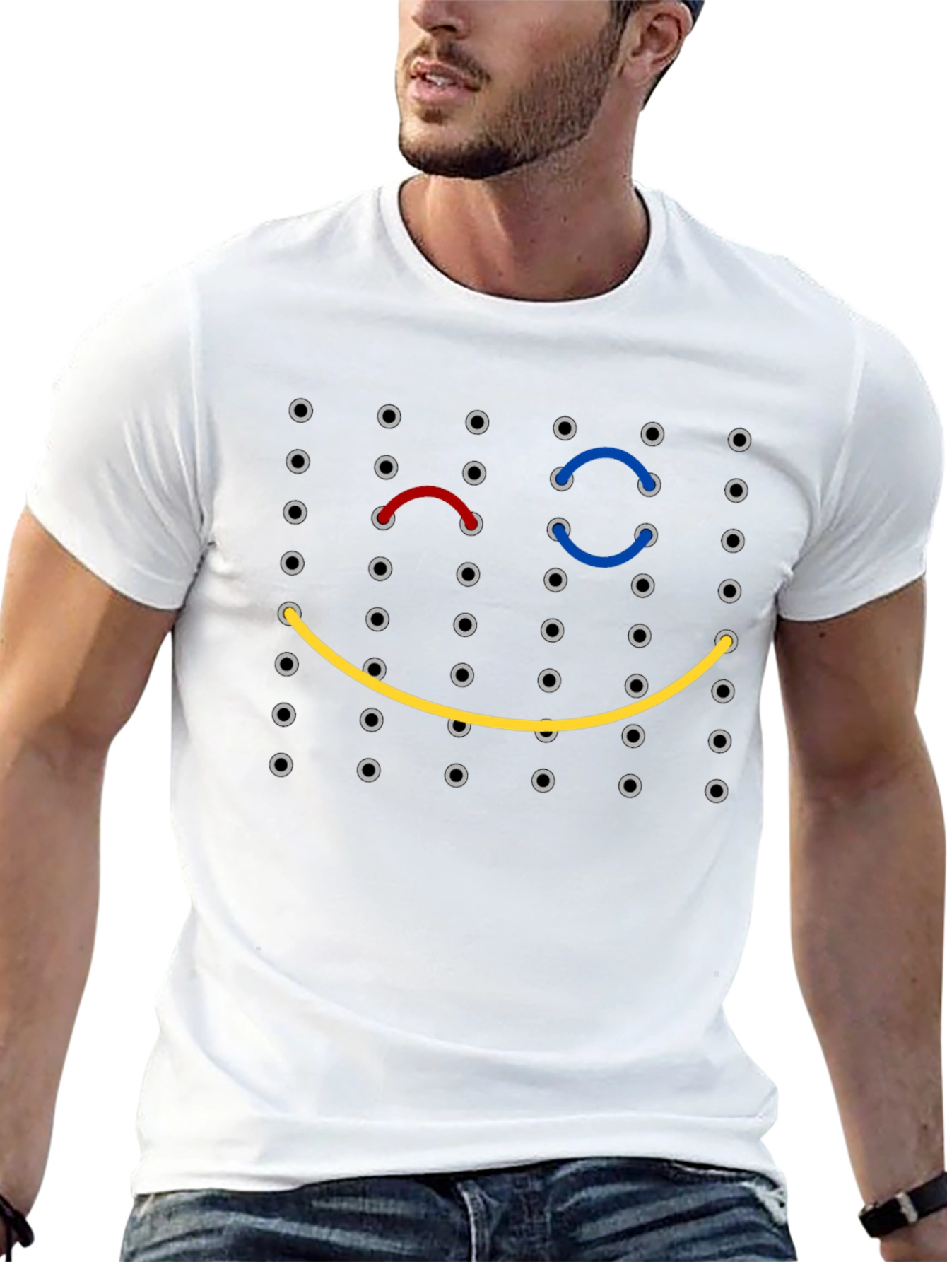 Lace-Up Smiley Face T-Shirt - Unique Graphic Tee