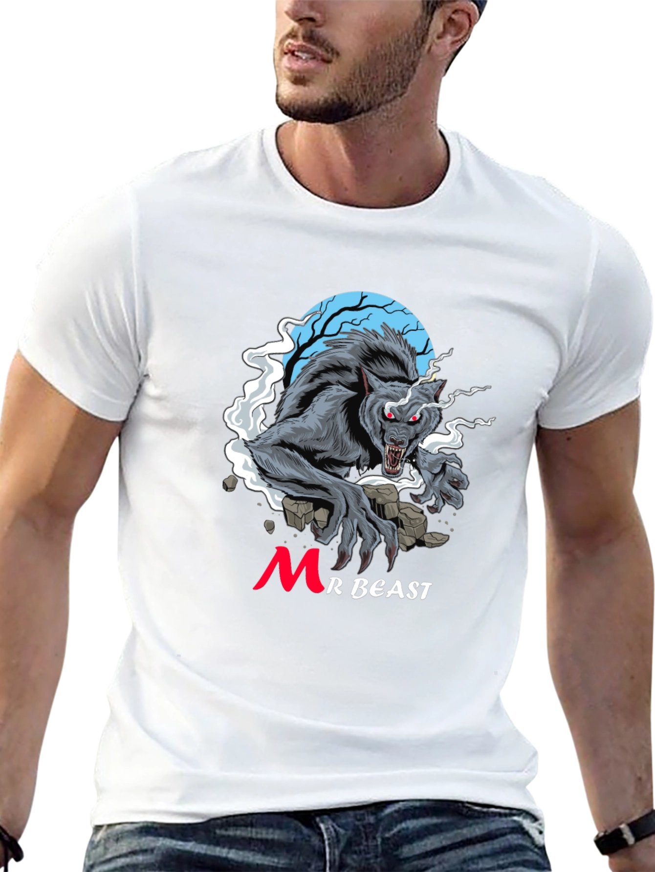 MrBeast Werewolf Black T-Shirt