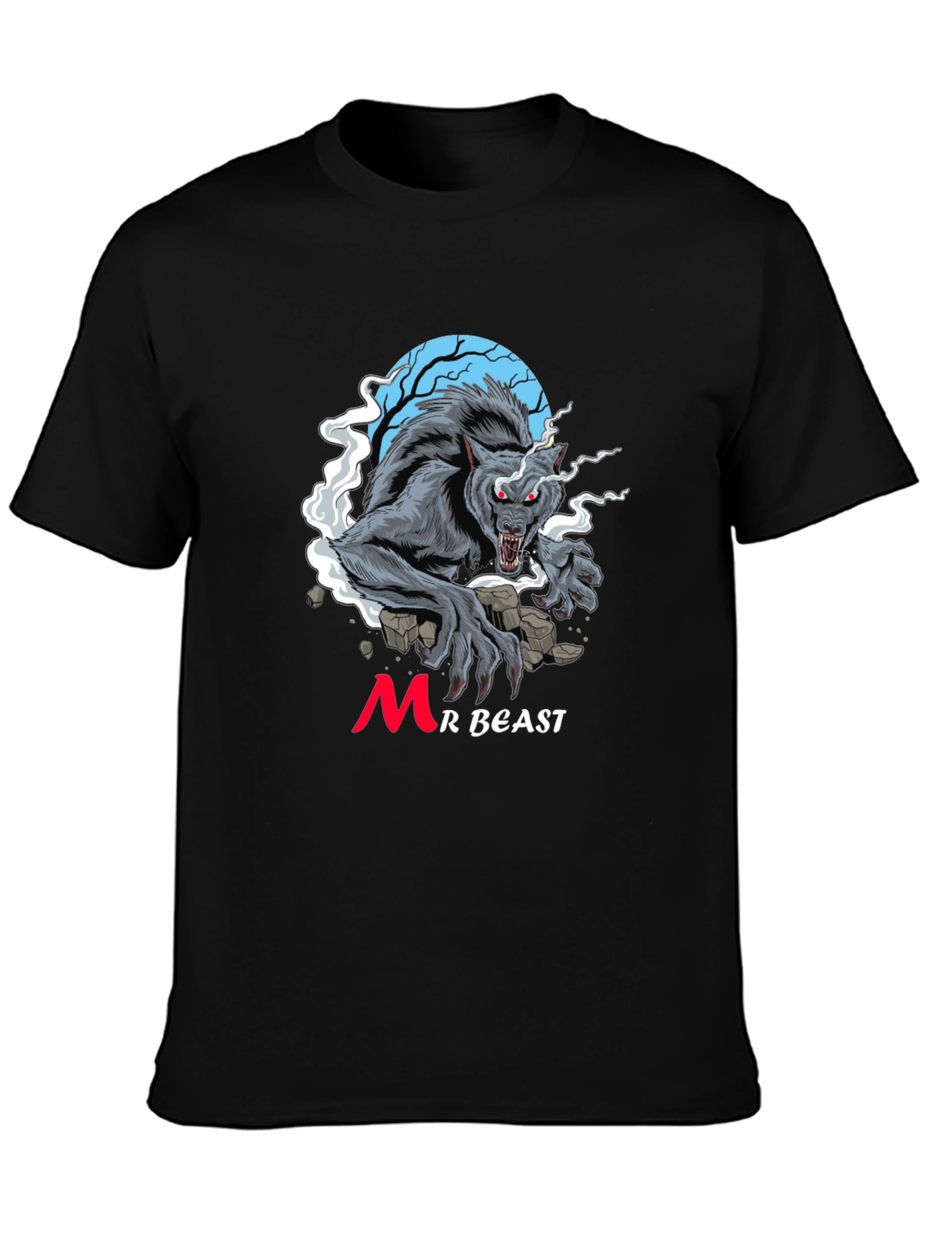 MrBeast Werewolf Black T-Shirt