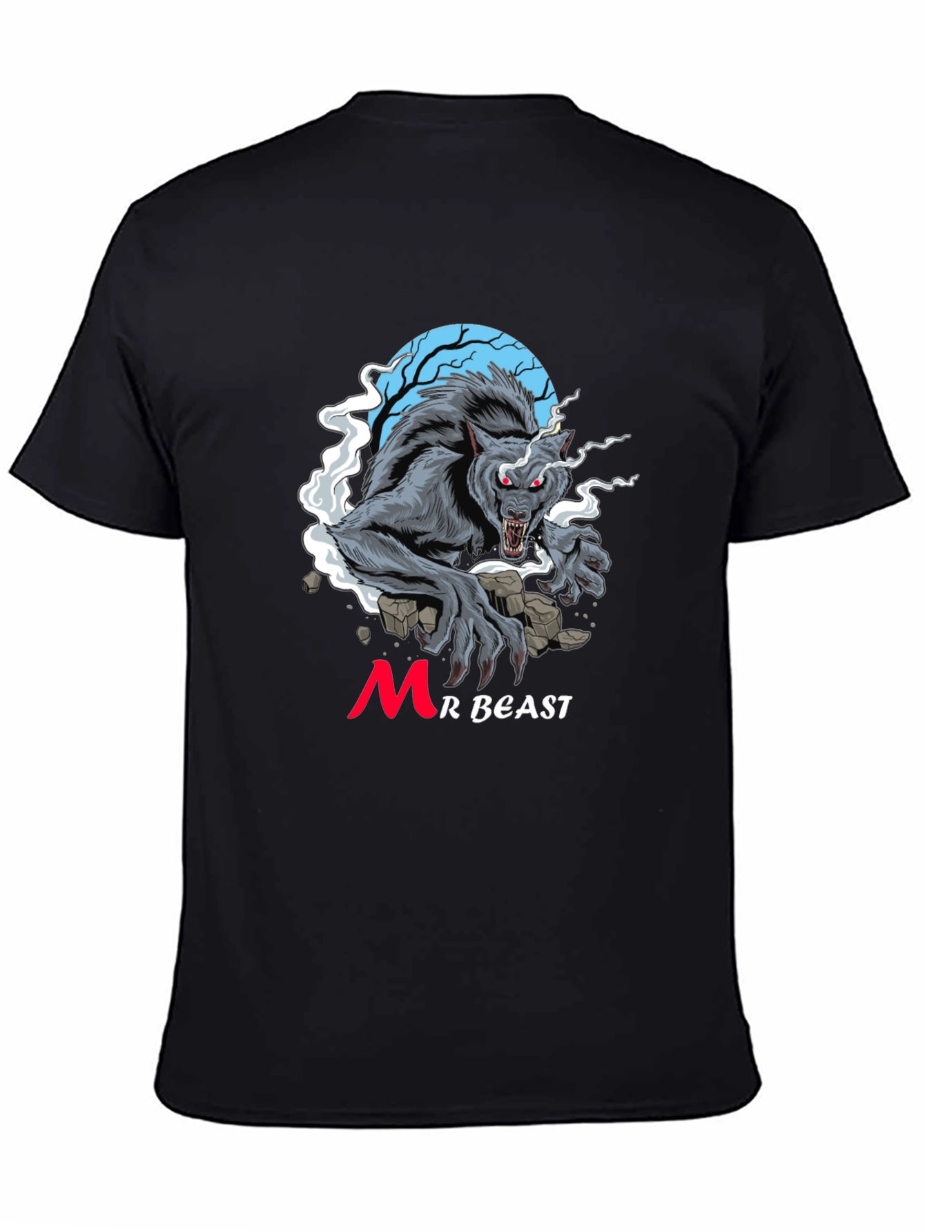 MrBeast Werewolf Black T-Shirt