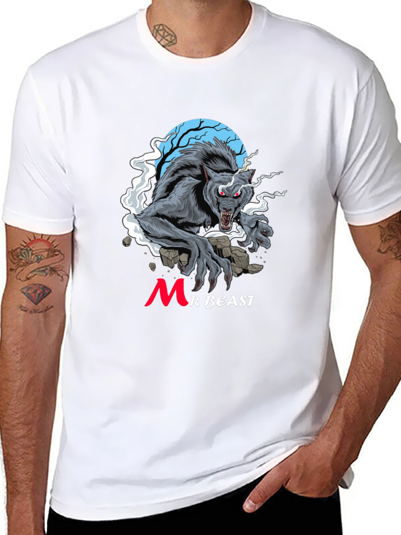 MrBeast Werewolf Black T-Shirt