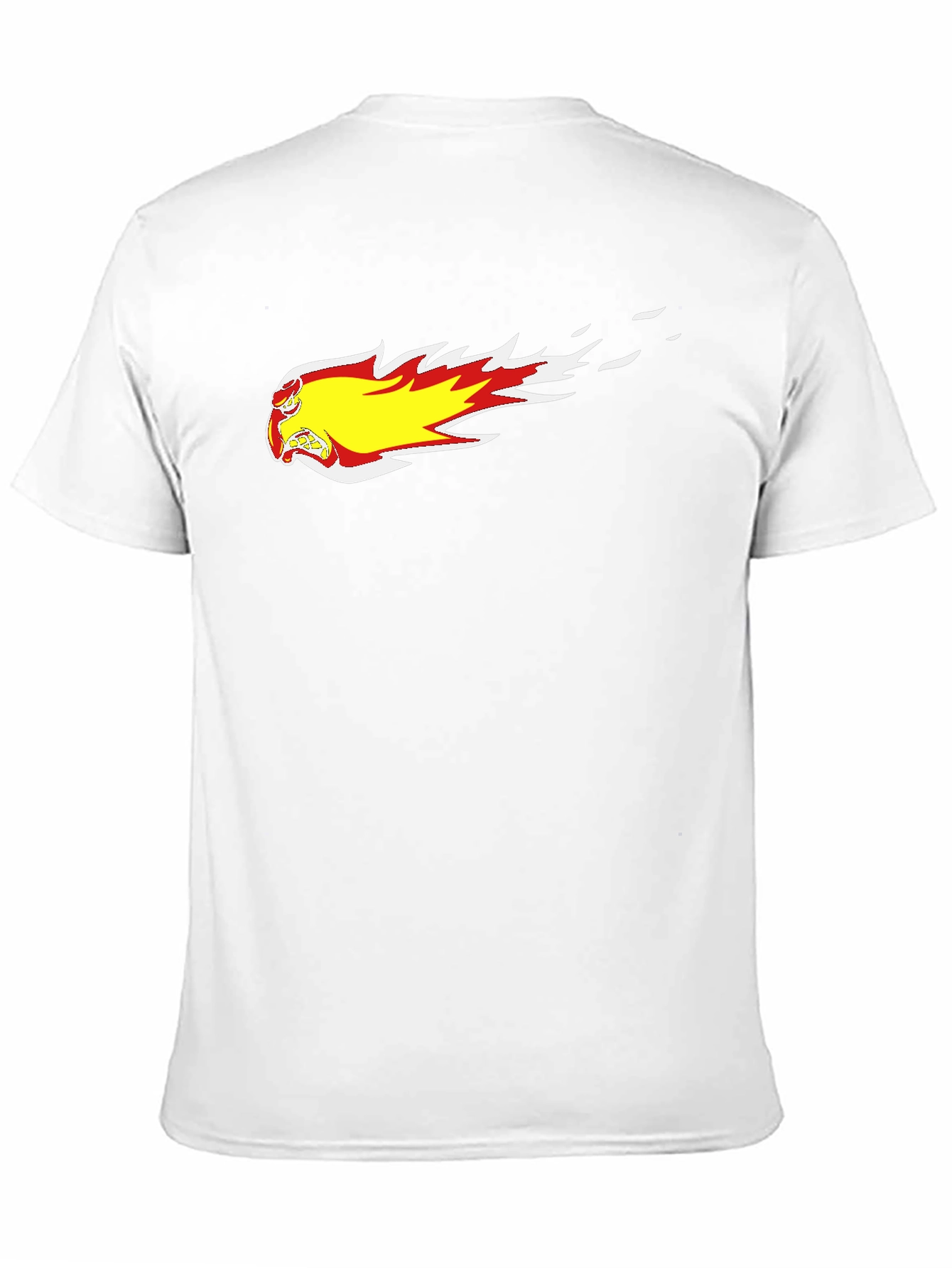 Black T-Shirt with Fiery Cartoon Graphic