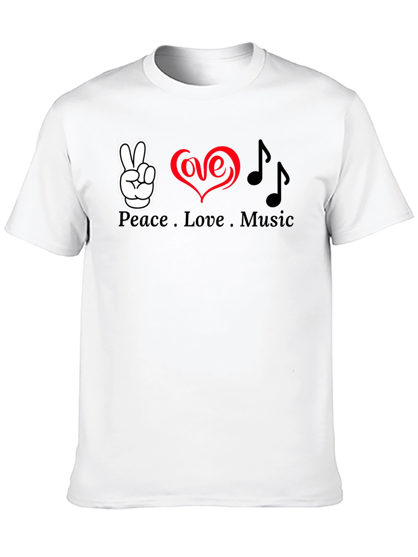 Peace Love Music Graphic T-Shirt - Soft Cotton Blend