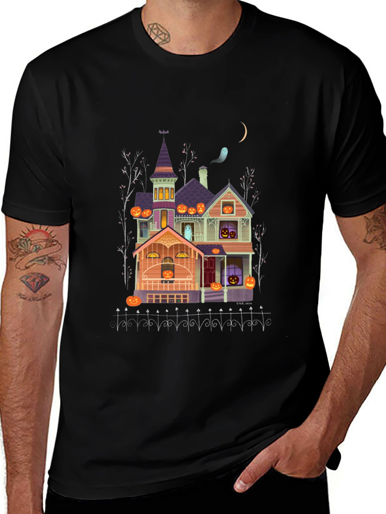 Halloween Haunted House T-Shirt - Spooky Season Apparel