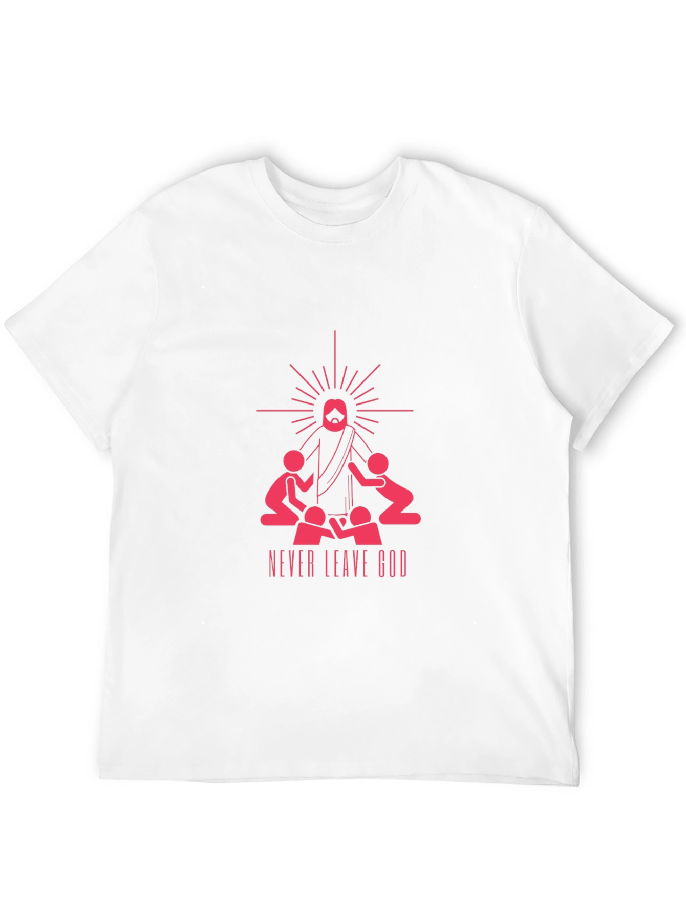 Never Leave God Graphic Tee - Christian T-Shirt