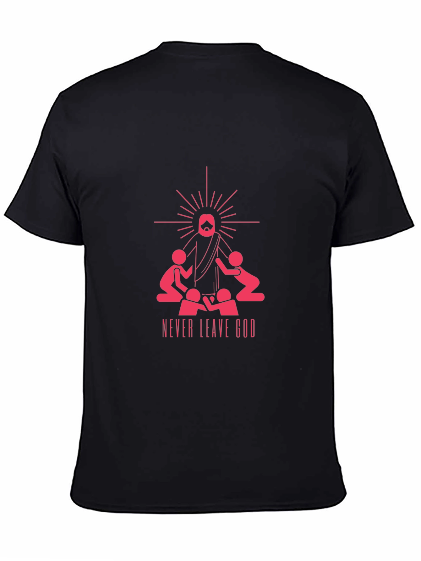 Never Leave God Graphic Tee - Christian T-Shirt