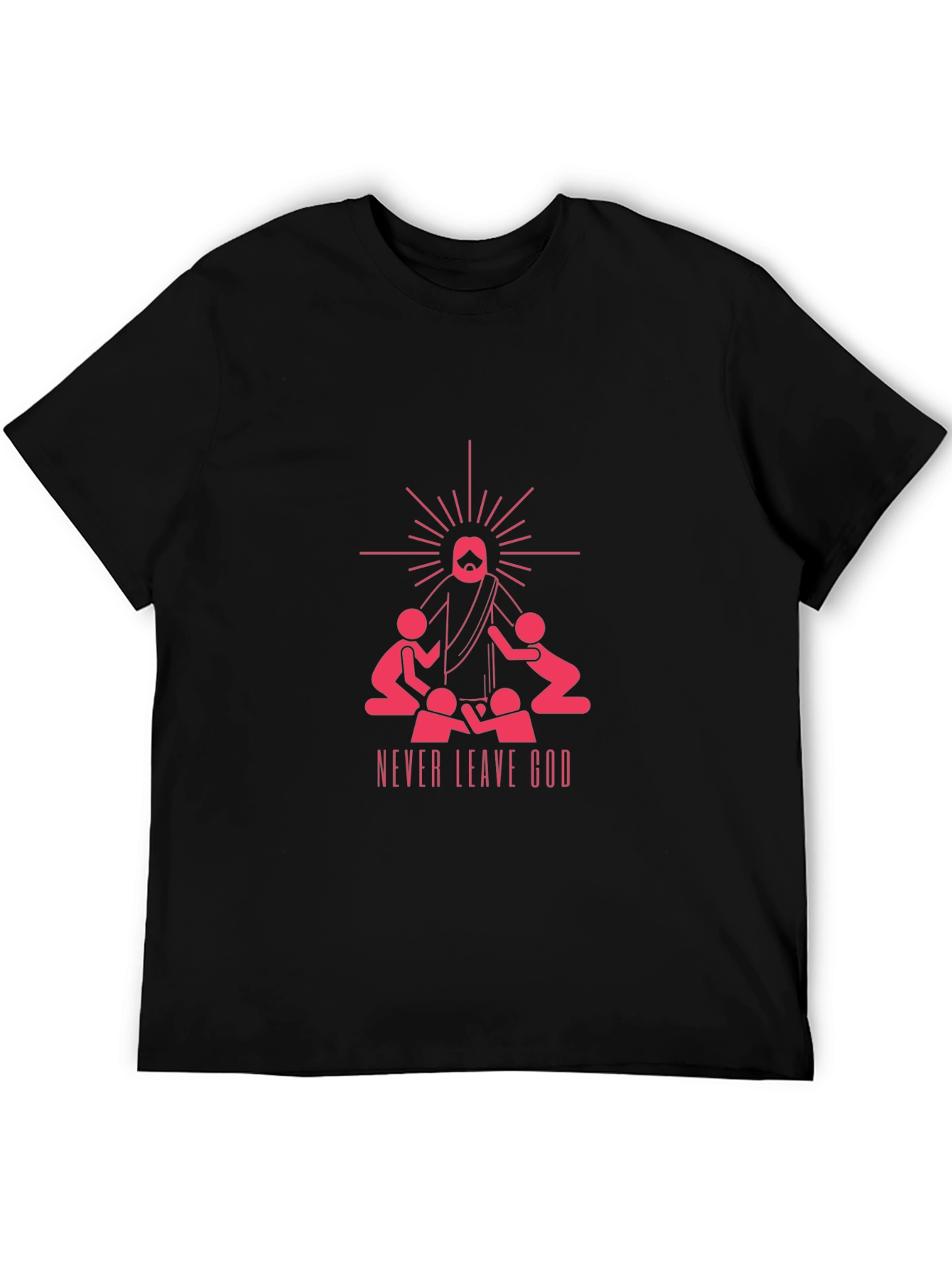 Never Leave God Graphic Tee - Christian T-Shirt