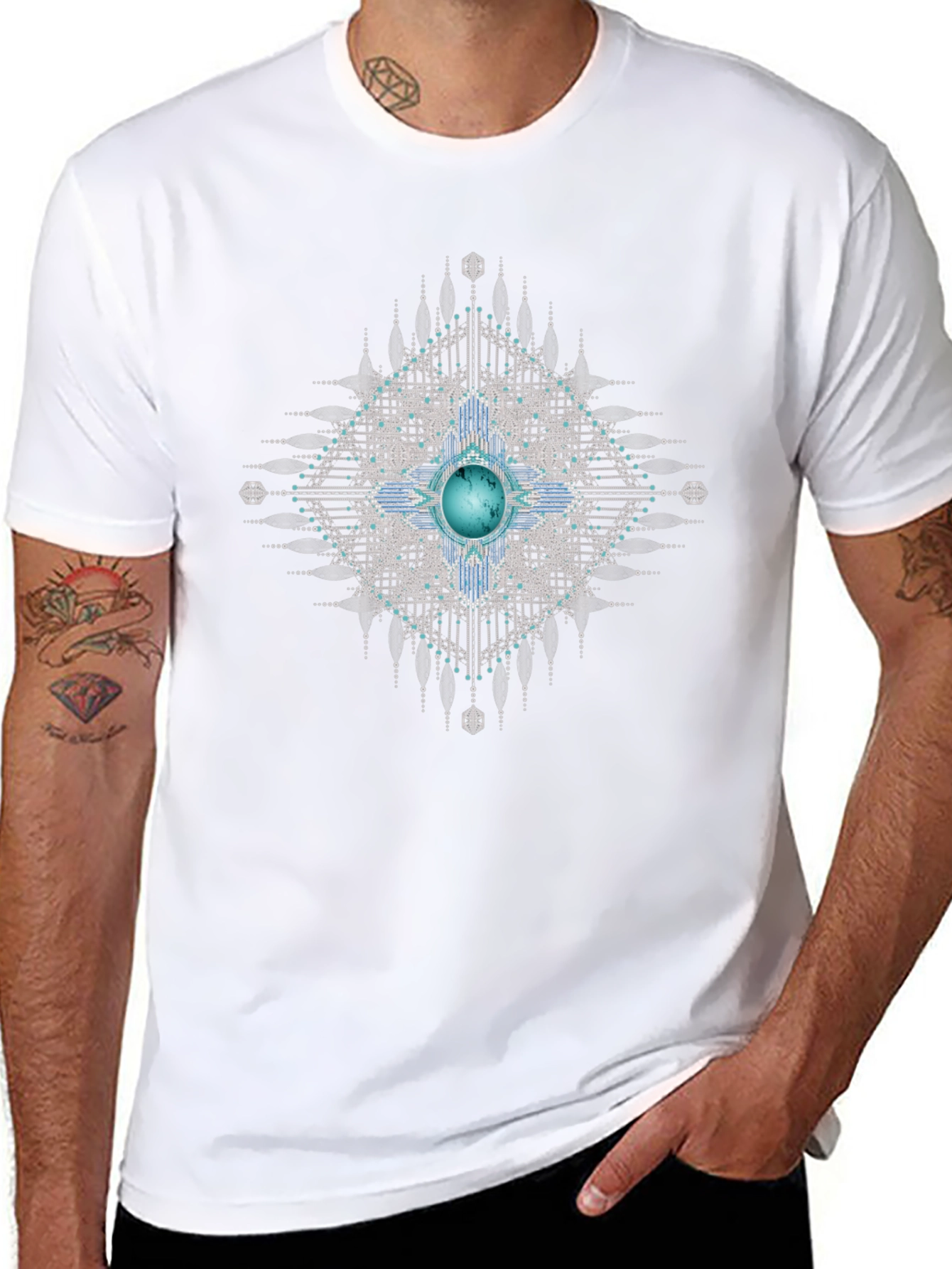 Geometric Gem Black T-Shirt