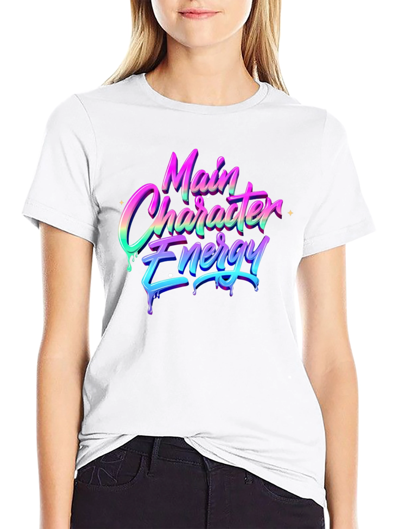 Main Character Energy Black T-Shirt