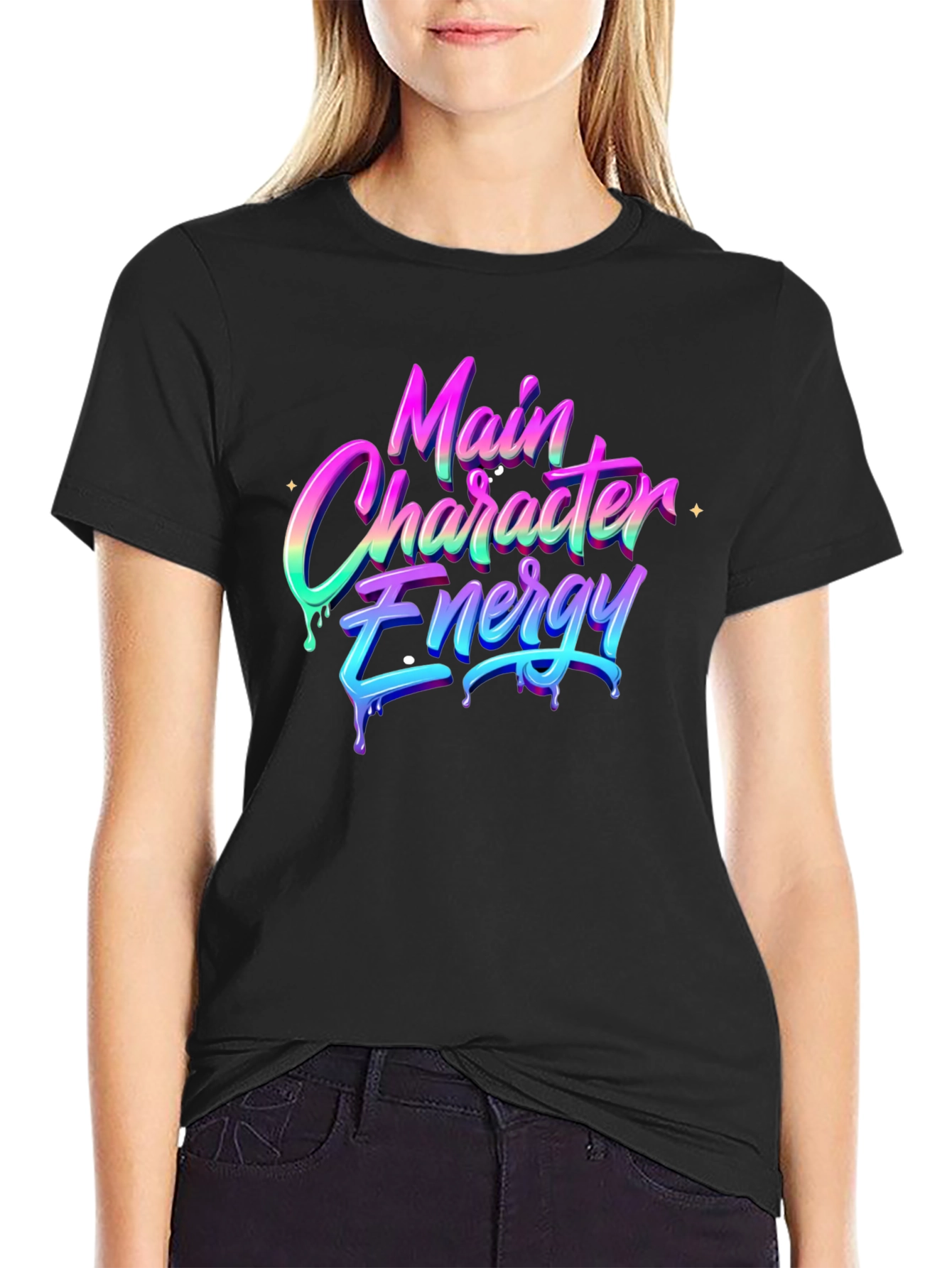 Main Character Energy Black T-Shirt