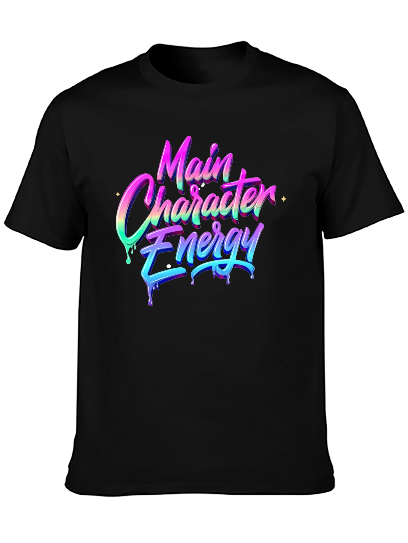 Main Character Energy Black T-Shirt