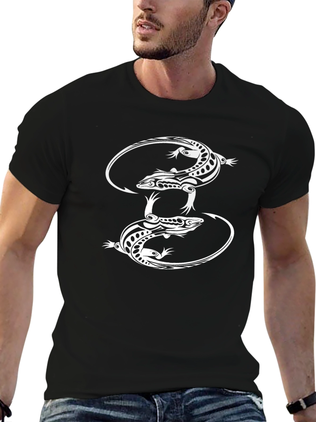 Lizard Print Tee - Stylish Graphic T-Shirt