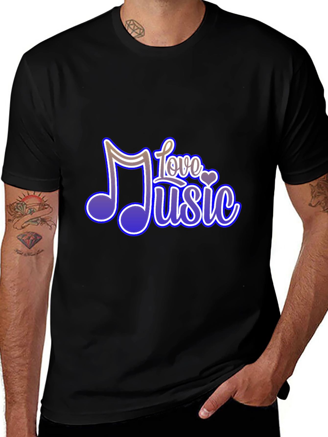 Love Music Graphic Tee - Soft Black T-Shirt