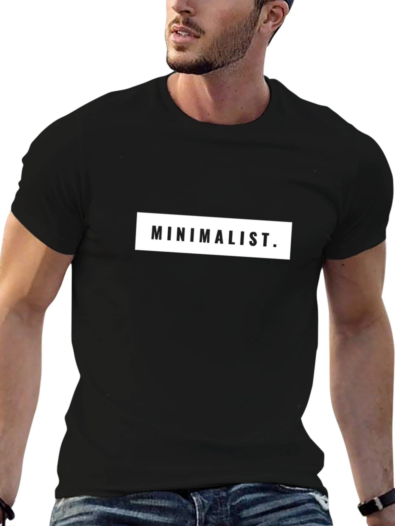 Minimalist Graphic Tee - Black Cotton T-Shirt