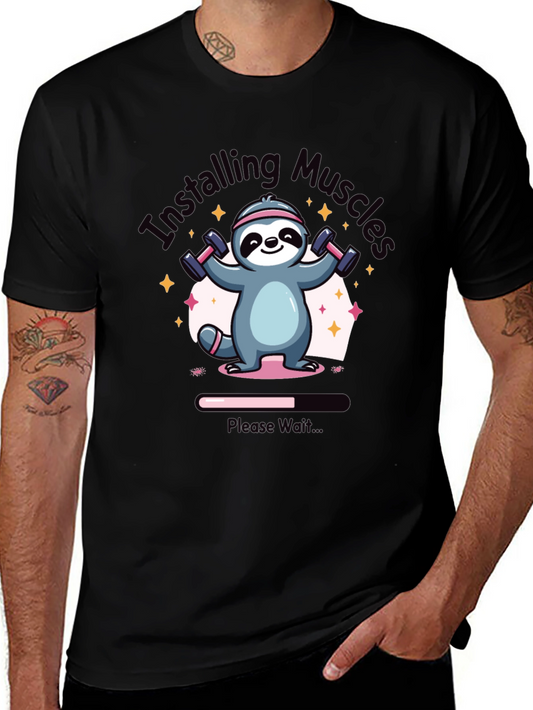 Installing Muscles Sloth Graphic Tee