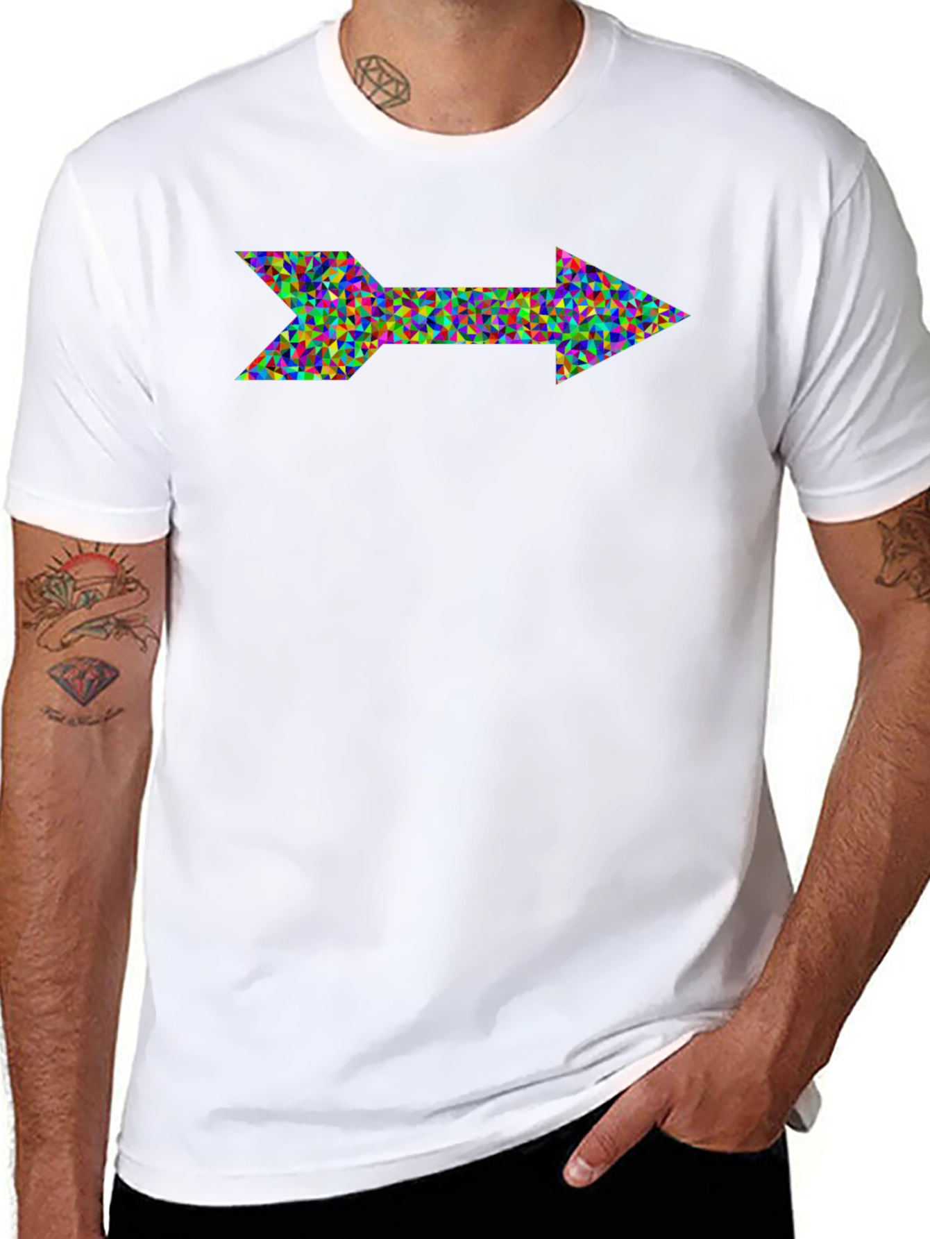 Abstract Arrow Graphic Black T-Shirt