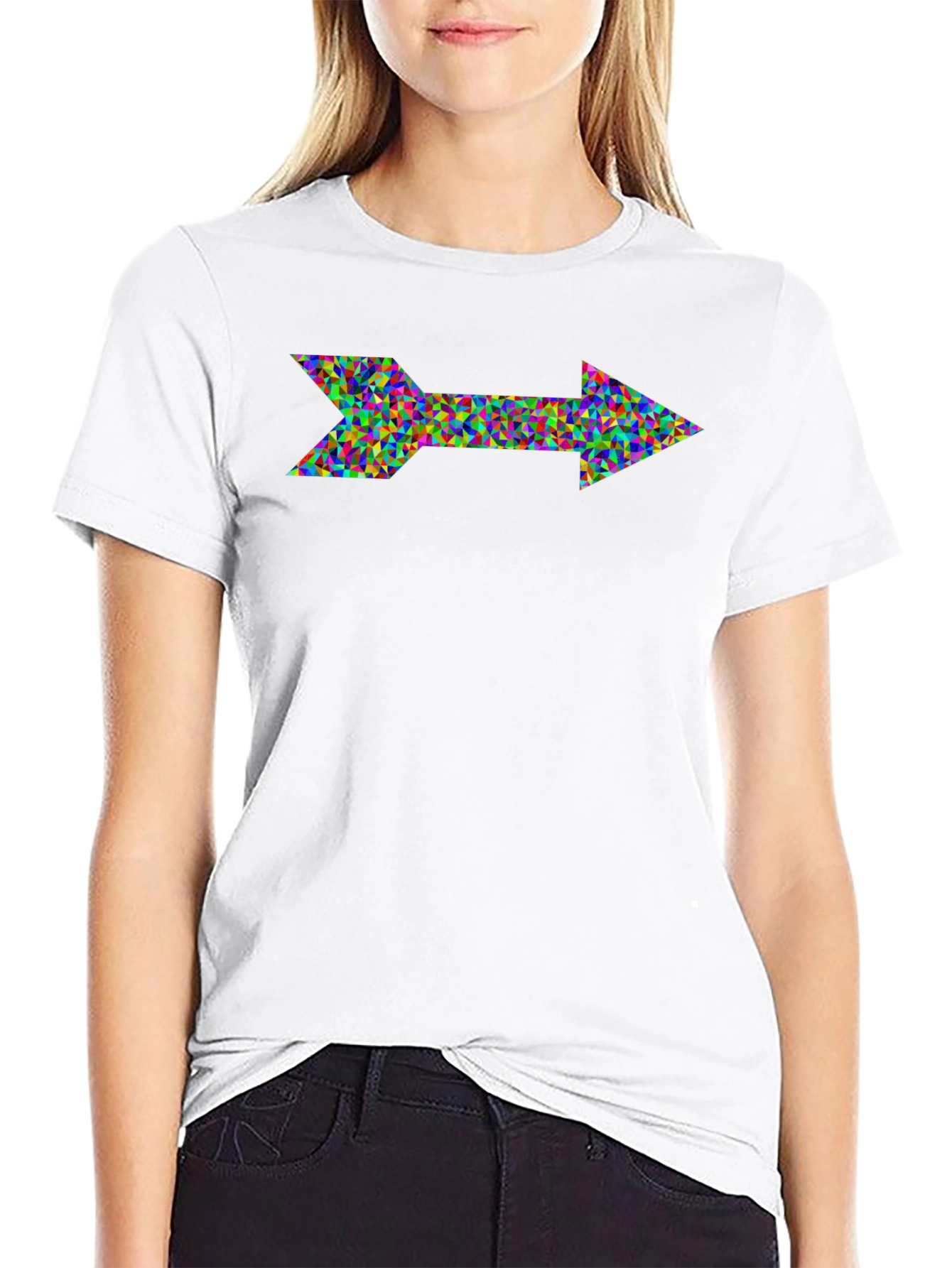 Abstract Arrow Graphic Black T-Shirt