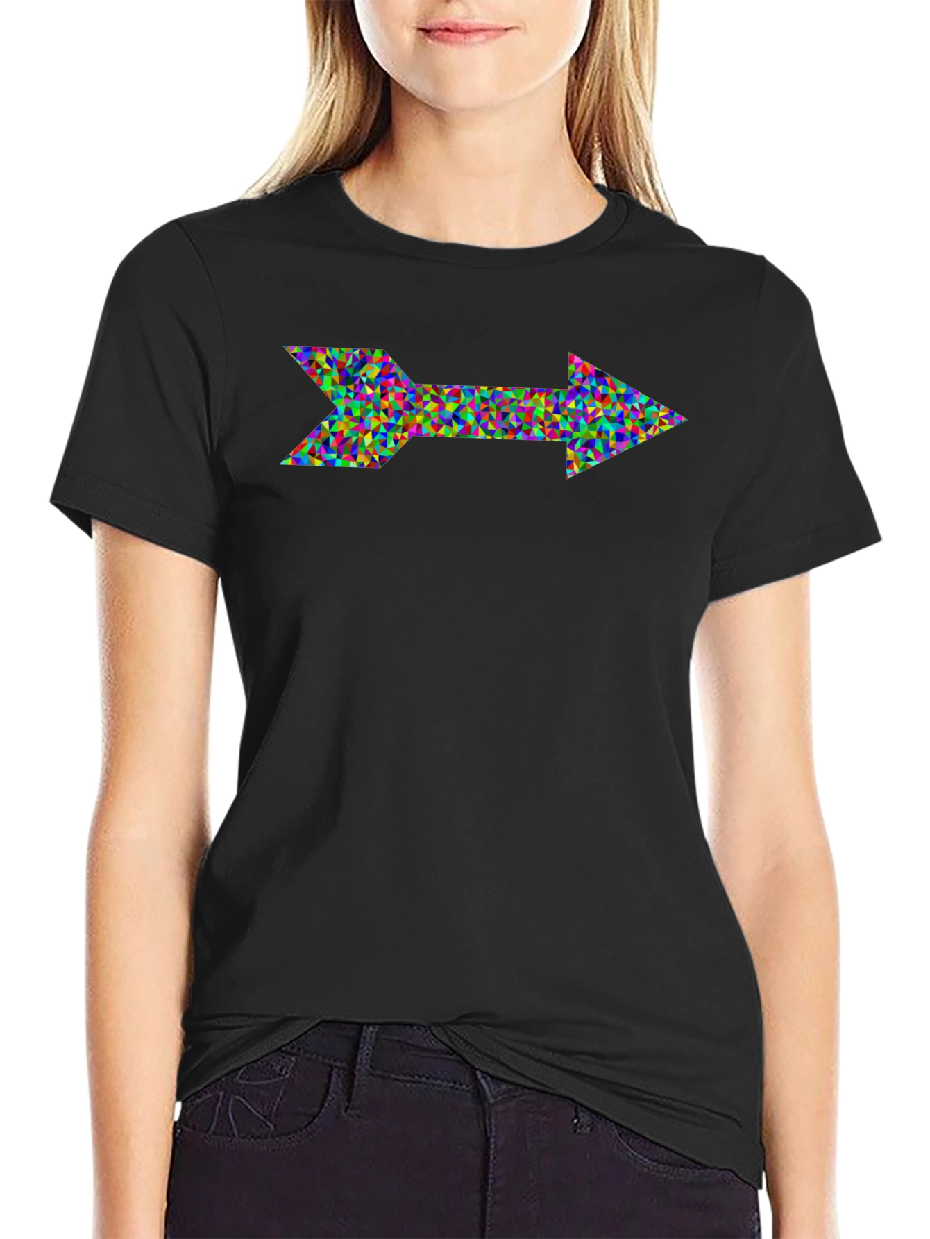 Abstract Arrow Graphic Black T-Shirt