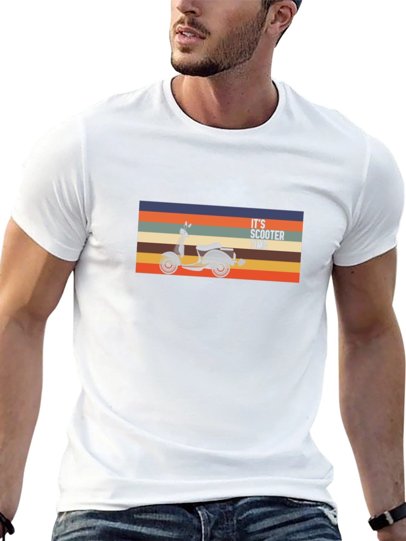 Its Scooter Time Retro Graphic Tee - Black
