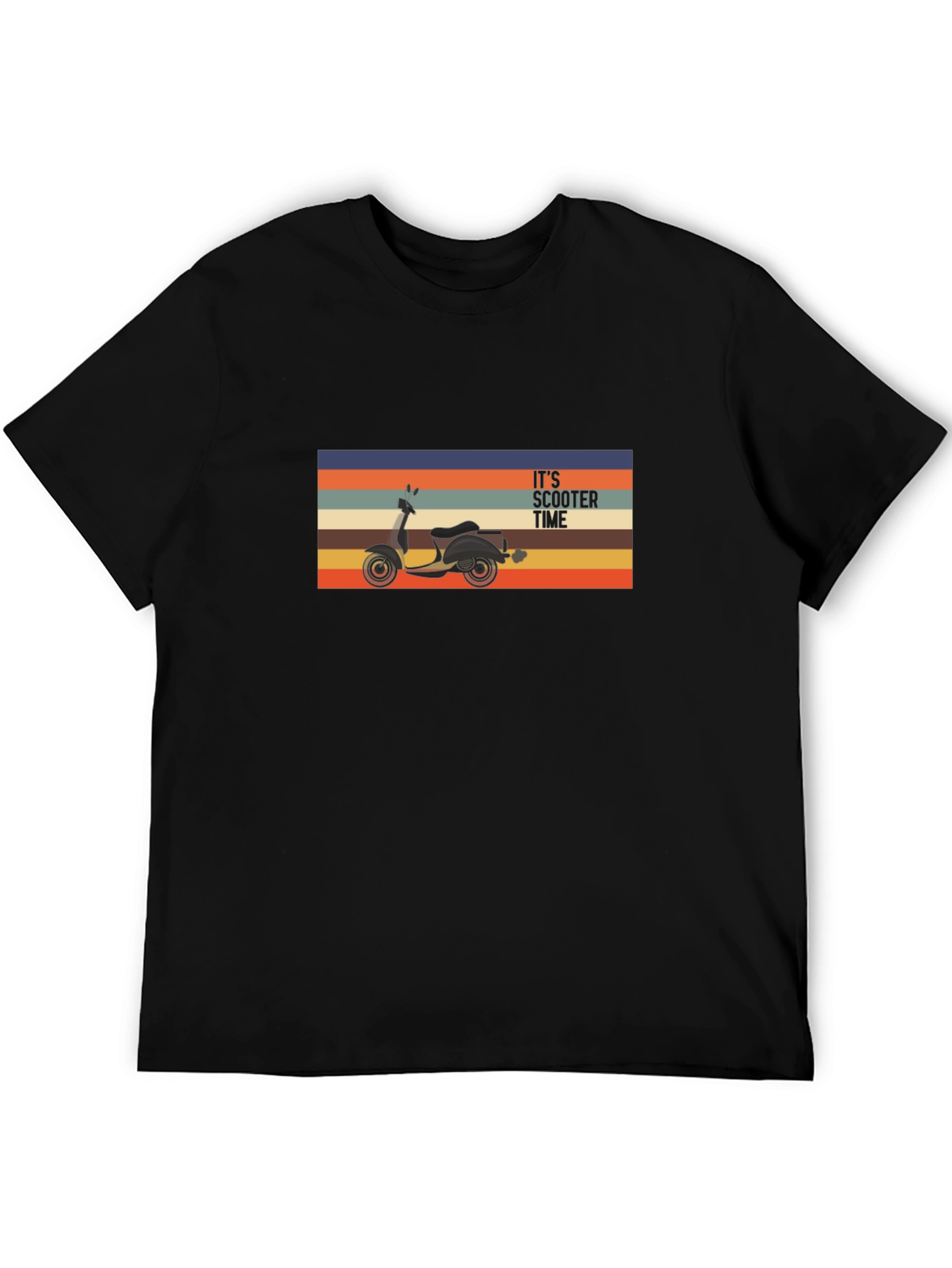 Its Scooter Time Retro Graphic Tee - Black
