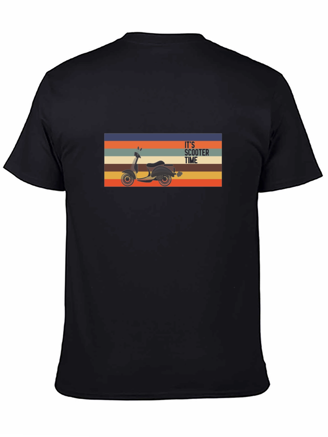 Its Scooter Time Retro Graphic Tee - Black